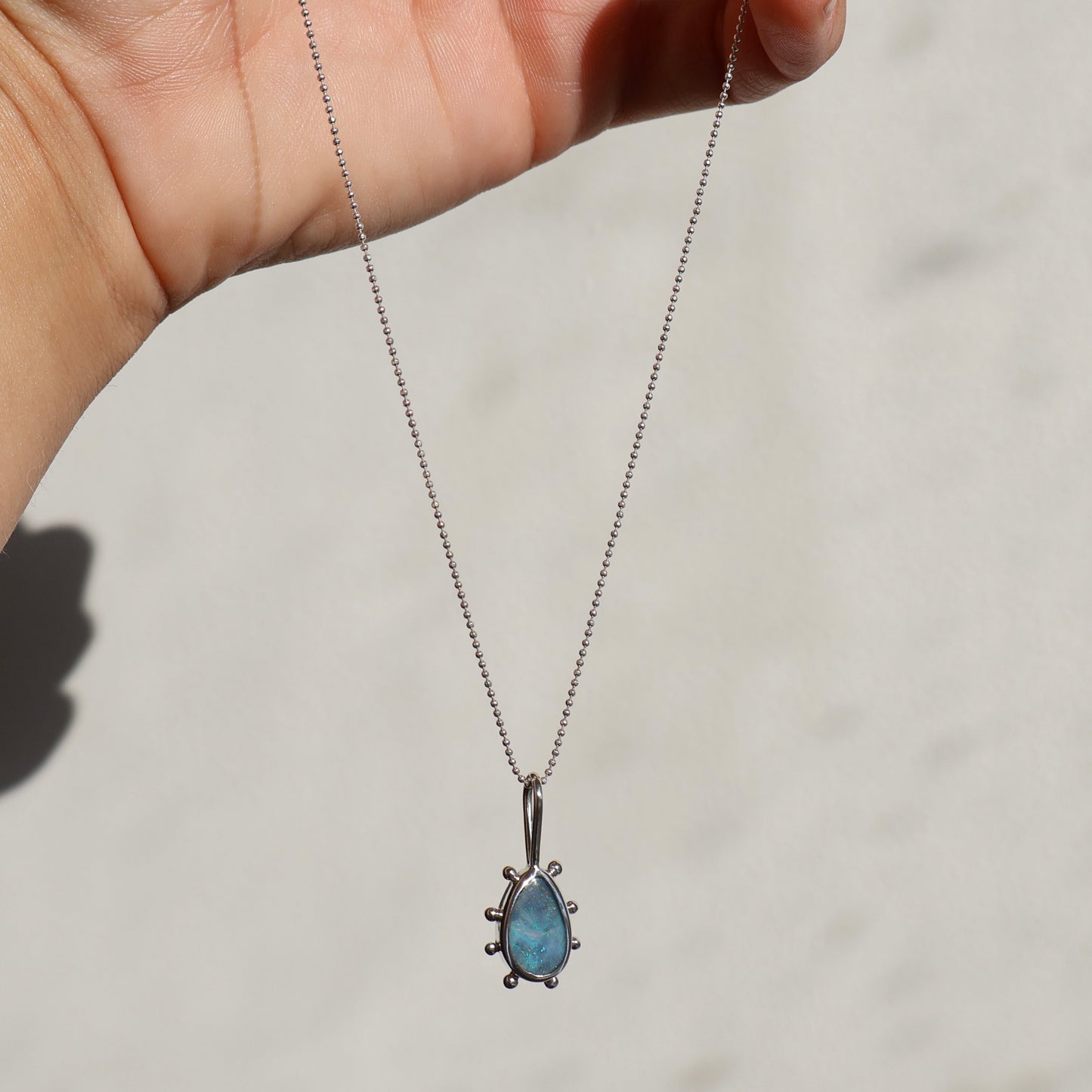 Silver blue Opal pendant
