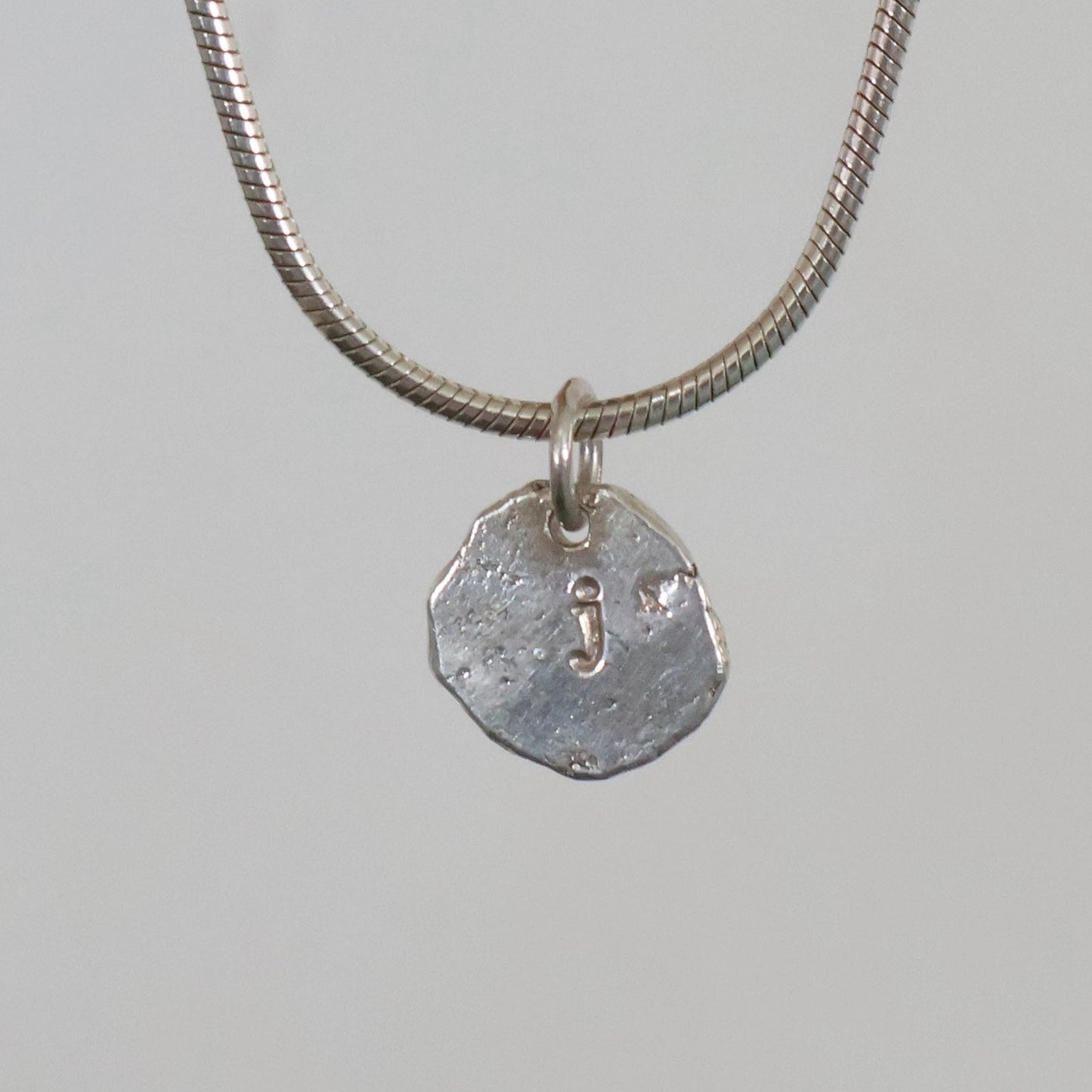 Initial Silver Coin Pendant