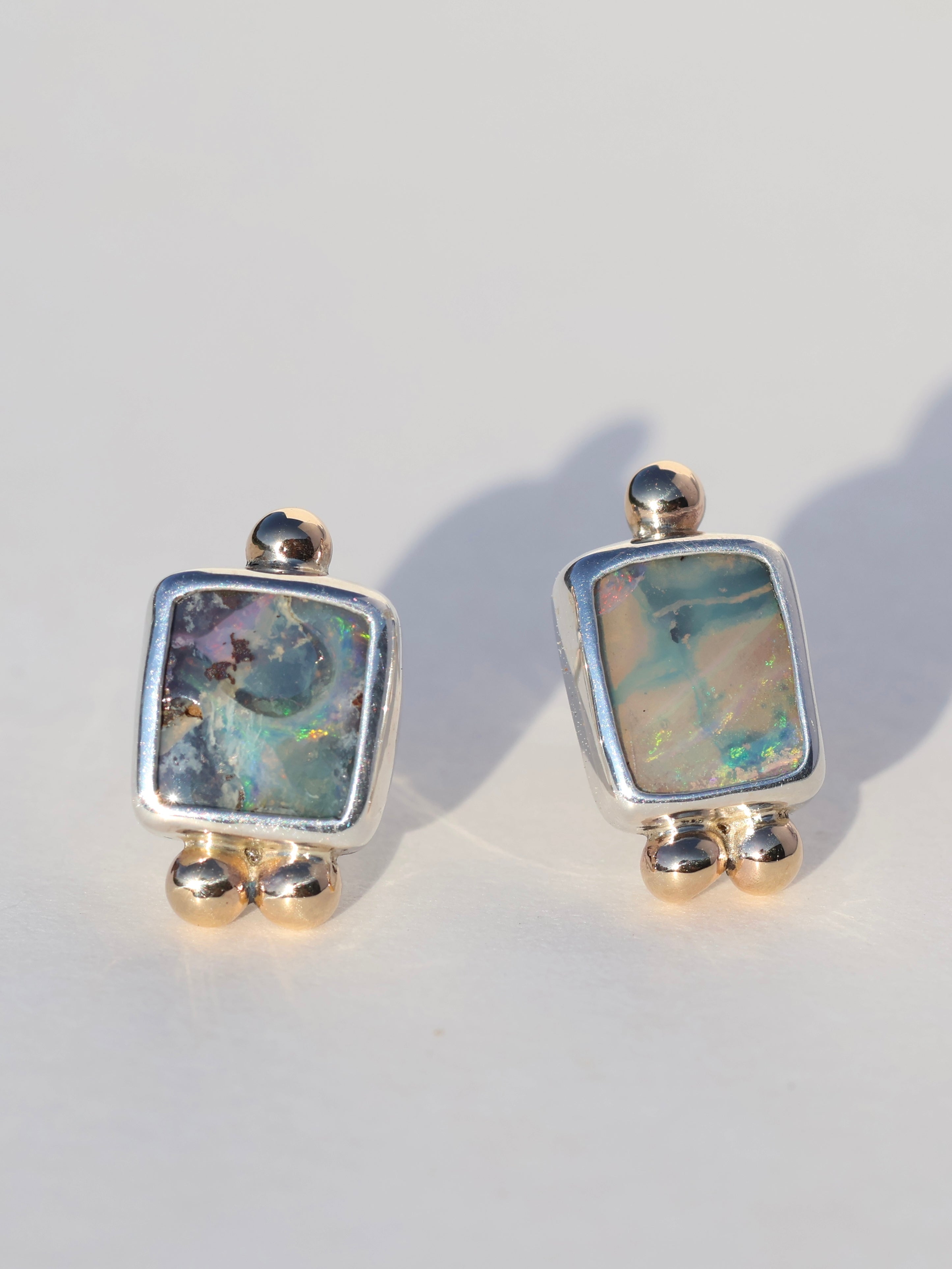 Opal Gold Accent Studs