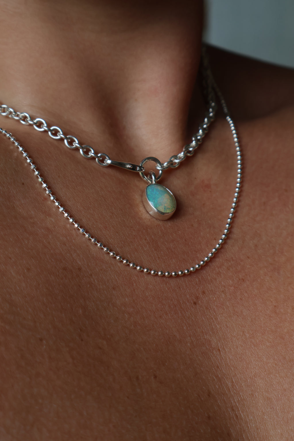 Bold Opal Pendant & Chain