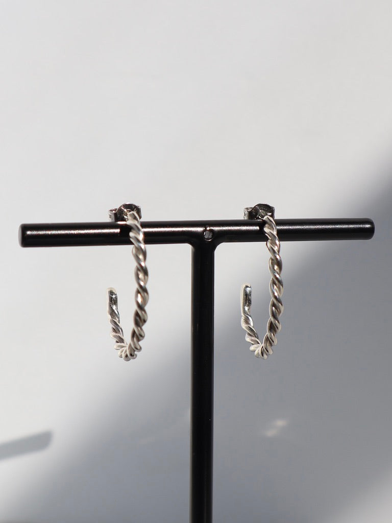 Sterling Silver Hand Twisted Hoops