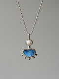 Opal and pearl pendant