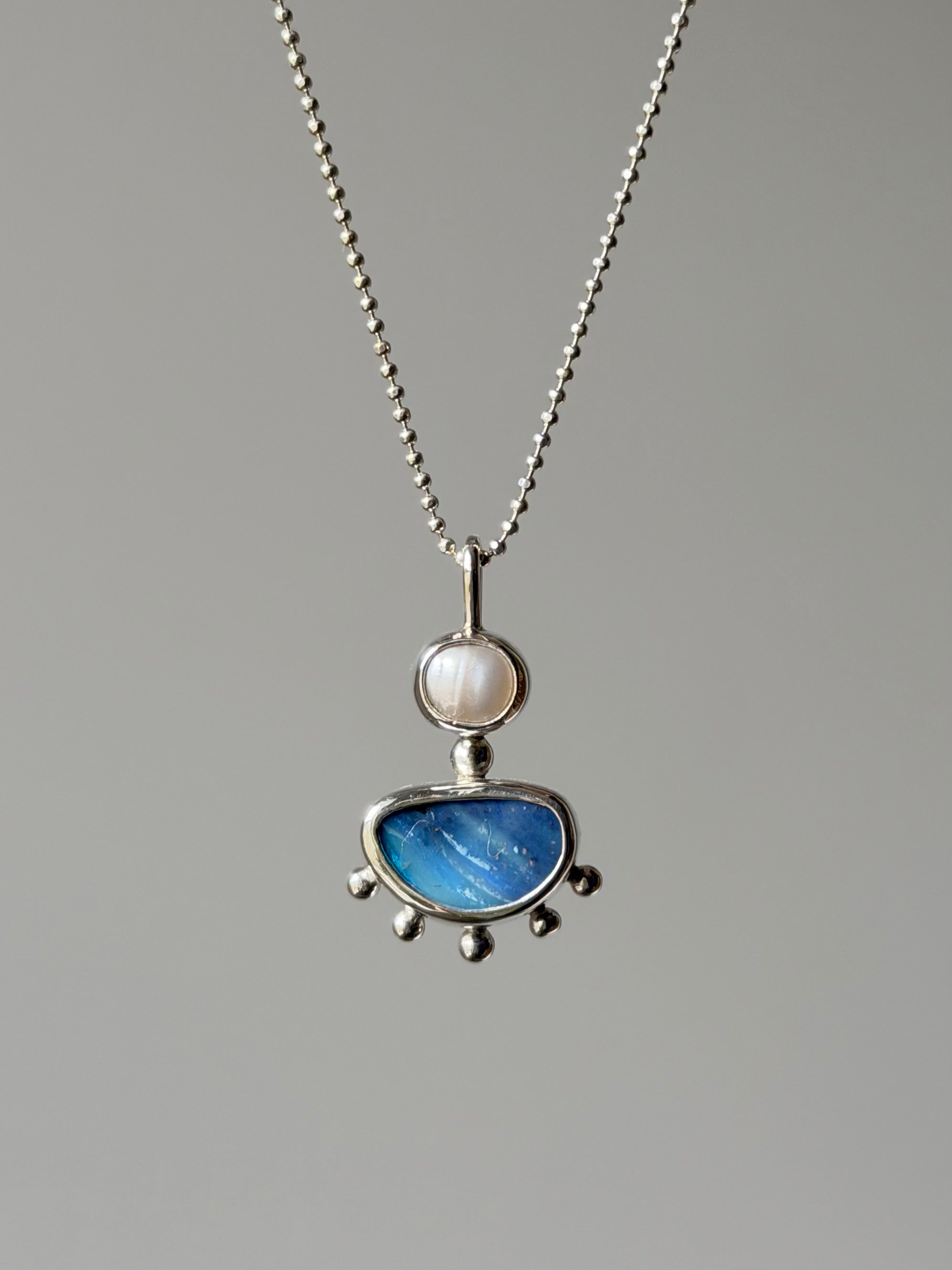 Opal and pearl pendant