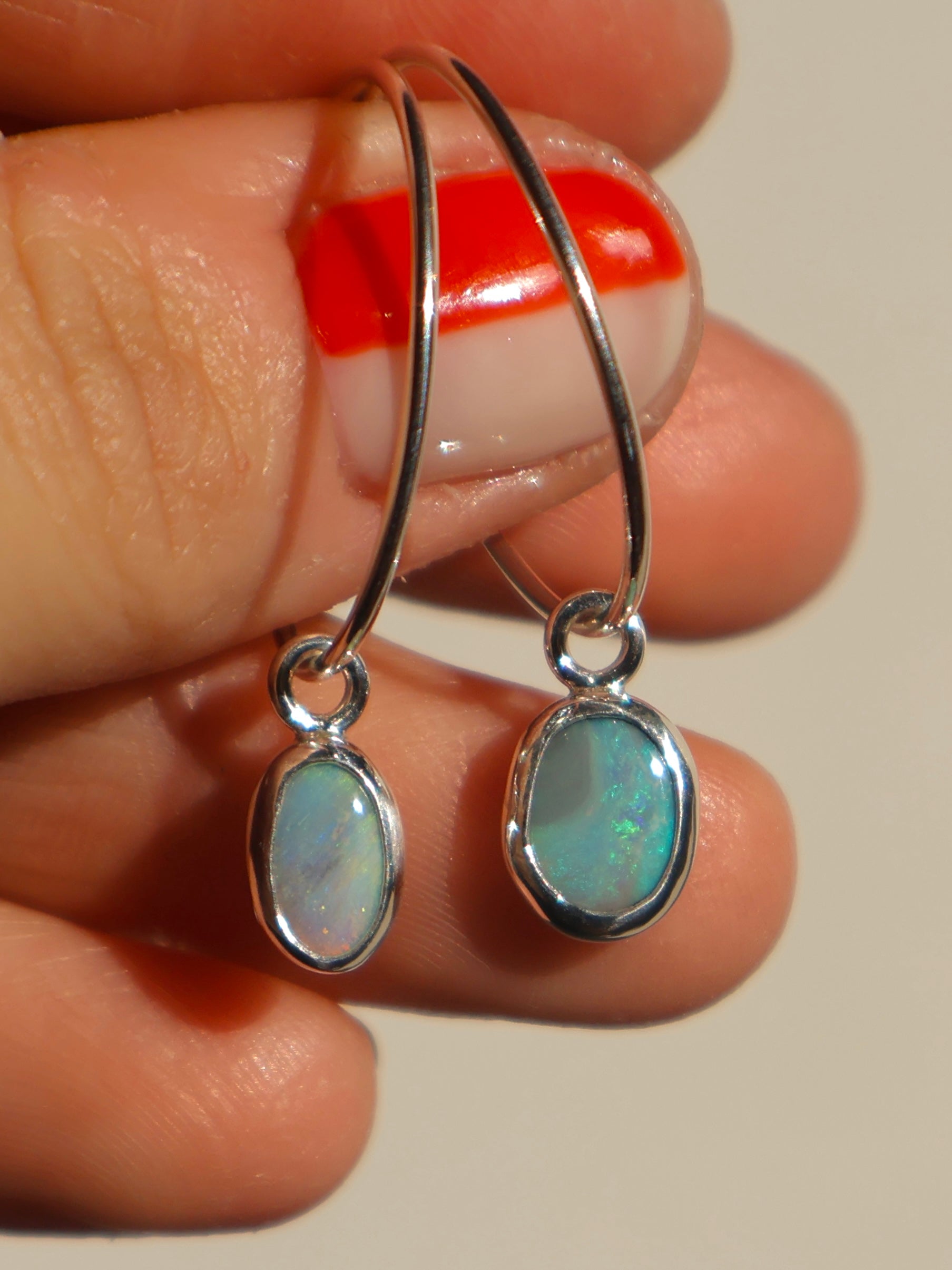 Lighting ridge opal earrings