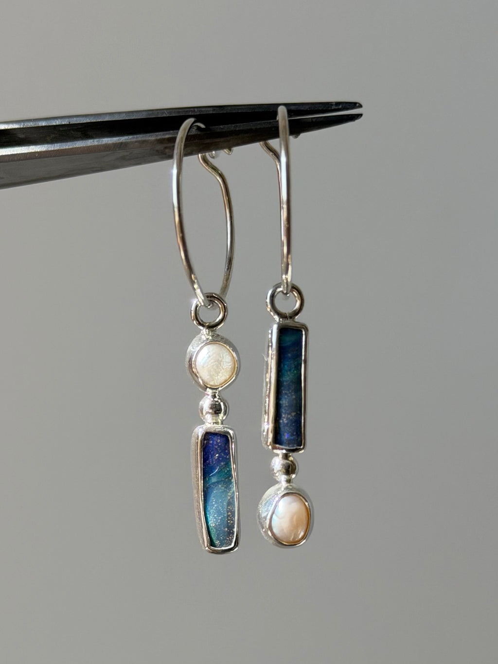 Pearl and opal earrings