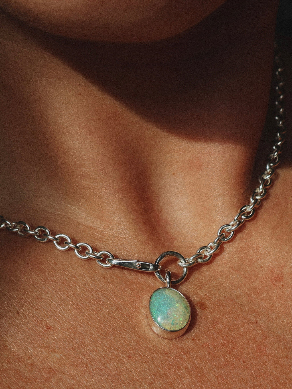 Bold Opal Pendant & Chain