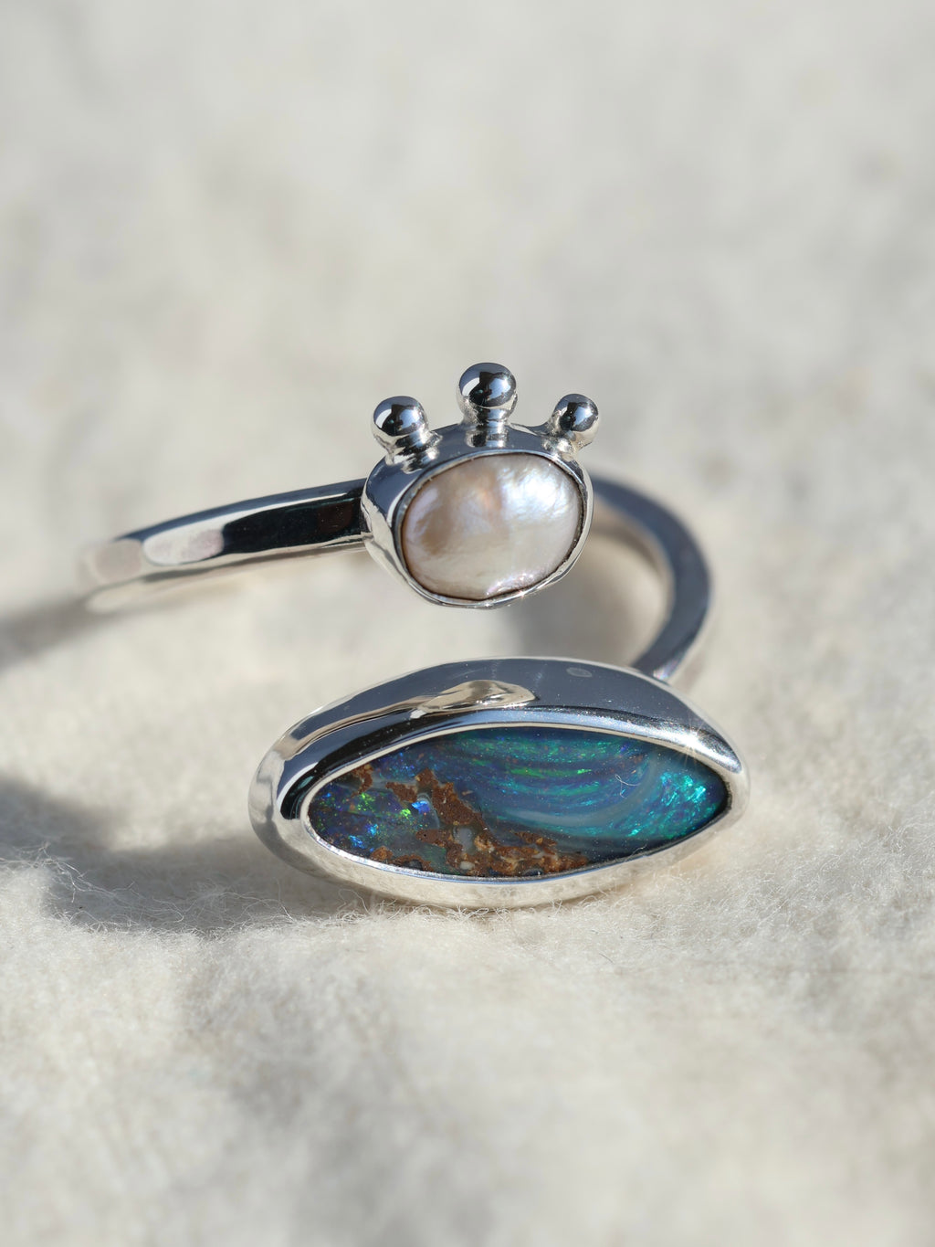 The Driftwood Pearl & Opal Ring