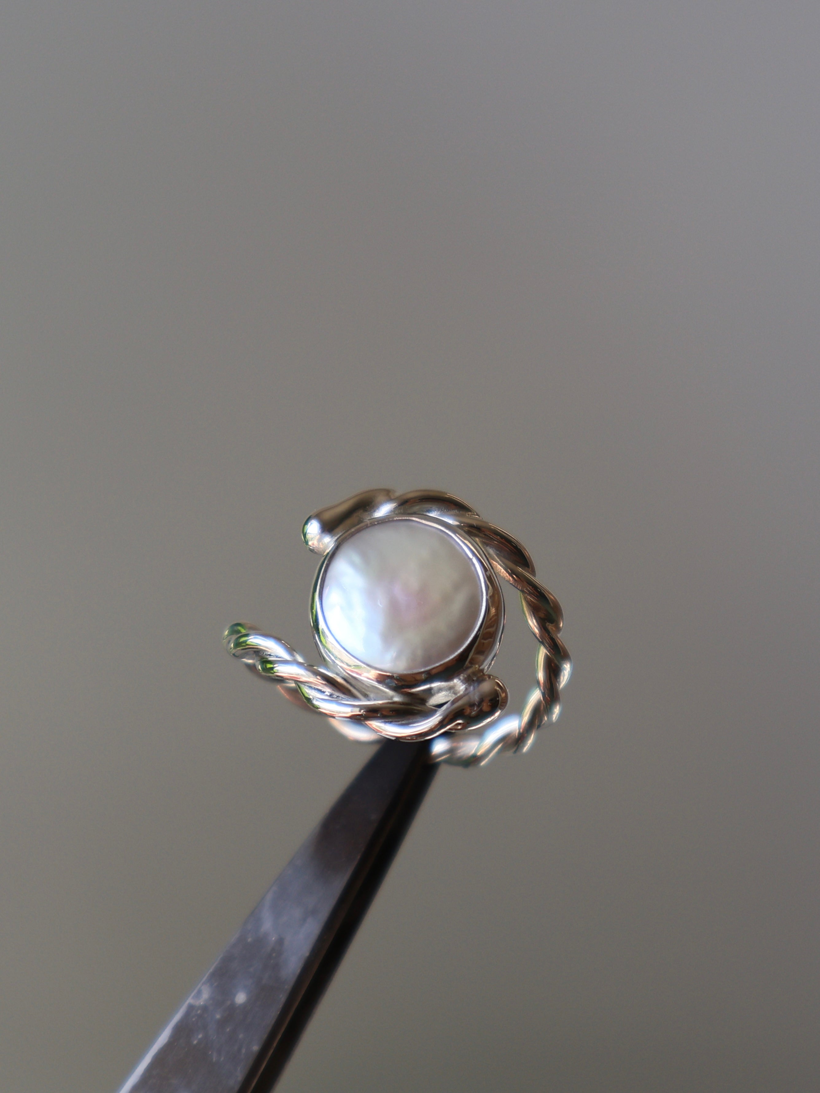 Twisted pearl ring