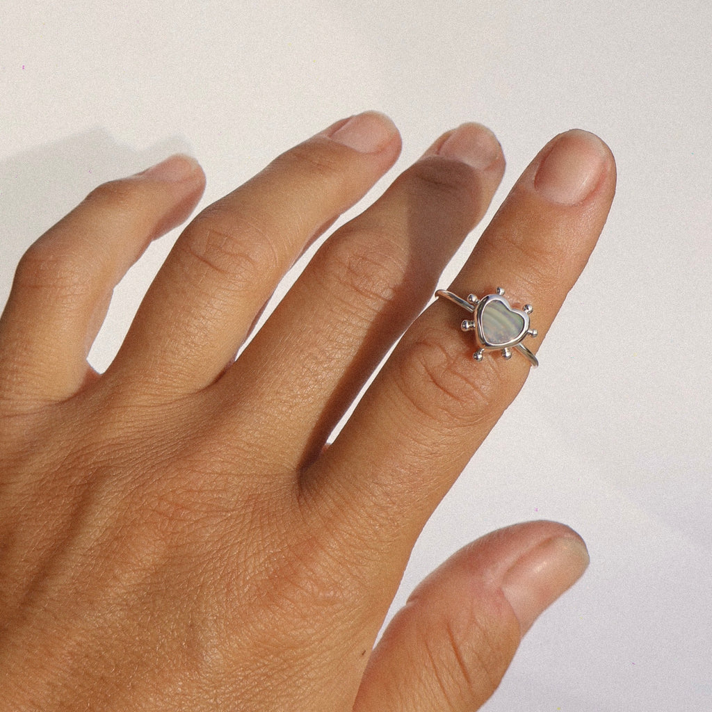 Silver heart ring