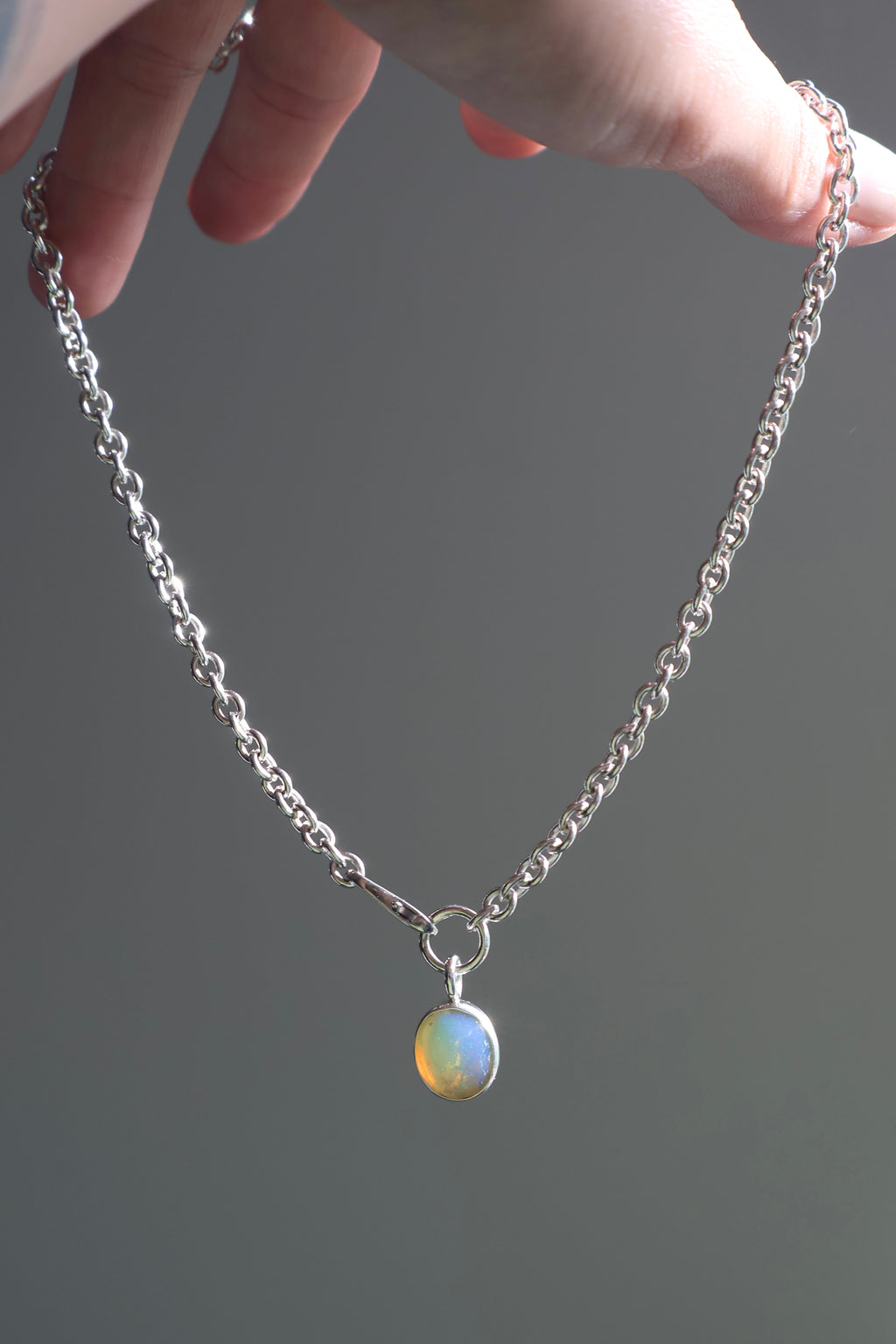 Bold Opal Pendant & Chain