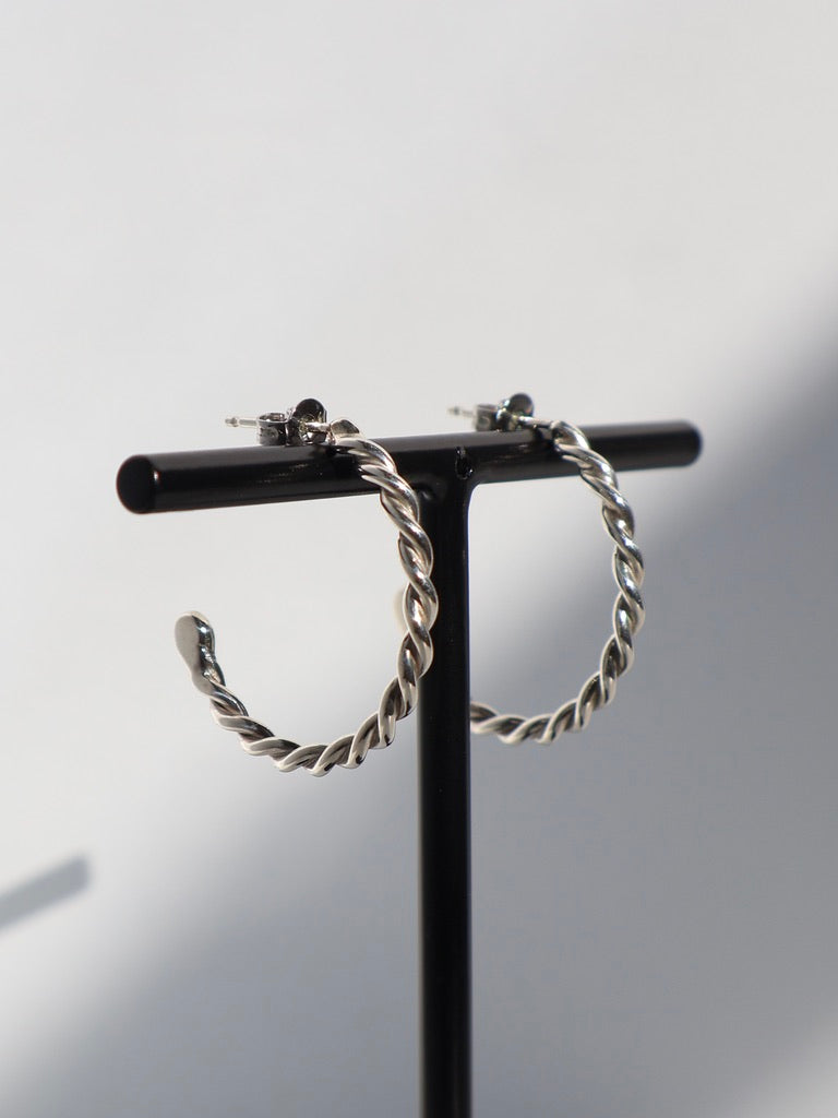Sterling Silver Hand Twisted Hoops