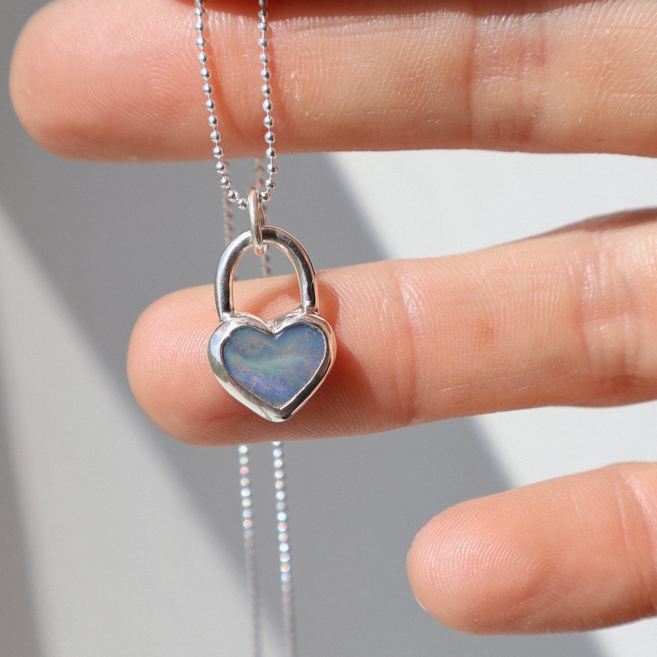 Heart locket Aussie Opal pendant