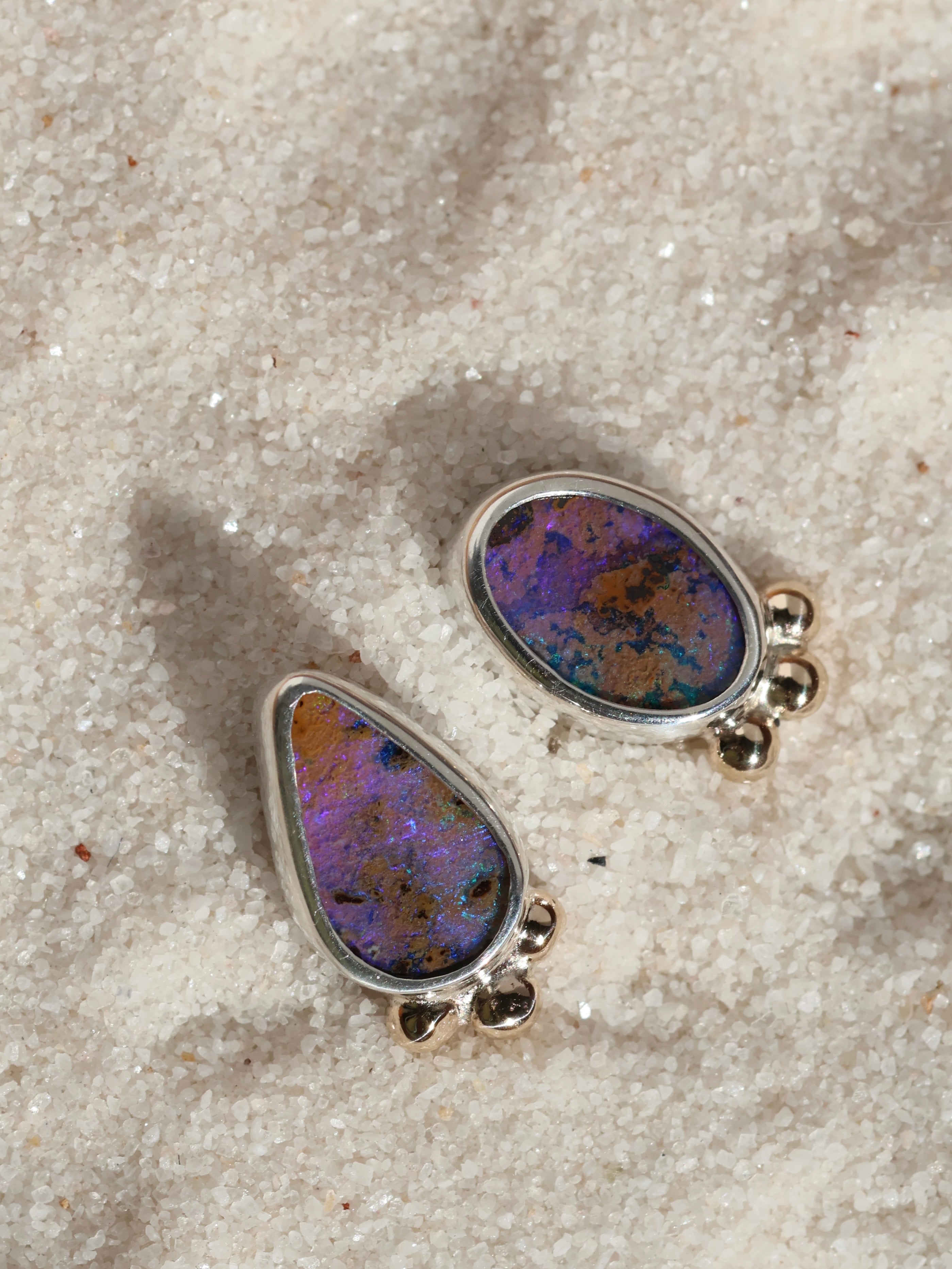 Mix Match Purple Opal Studs