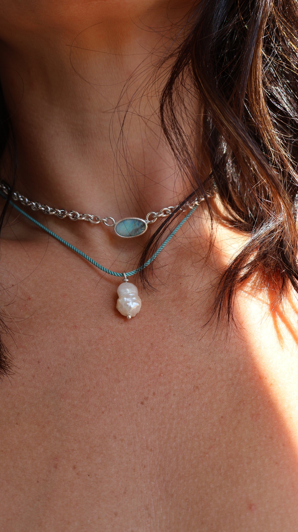 Chunky Blue Opal Choker