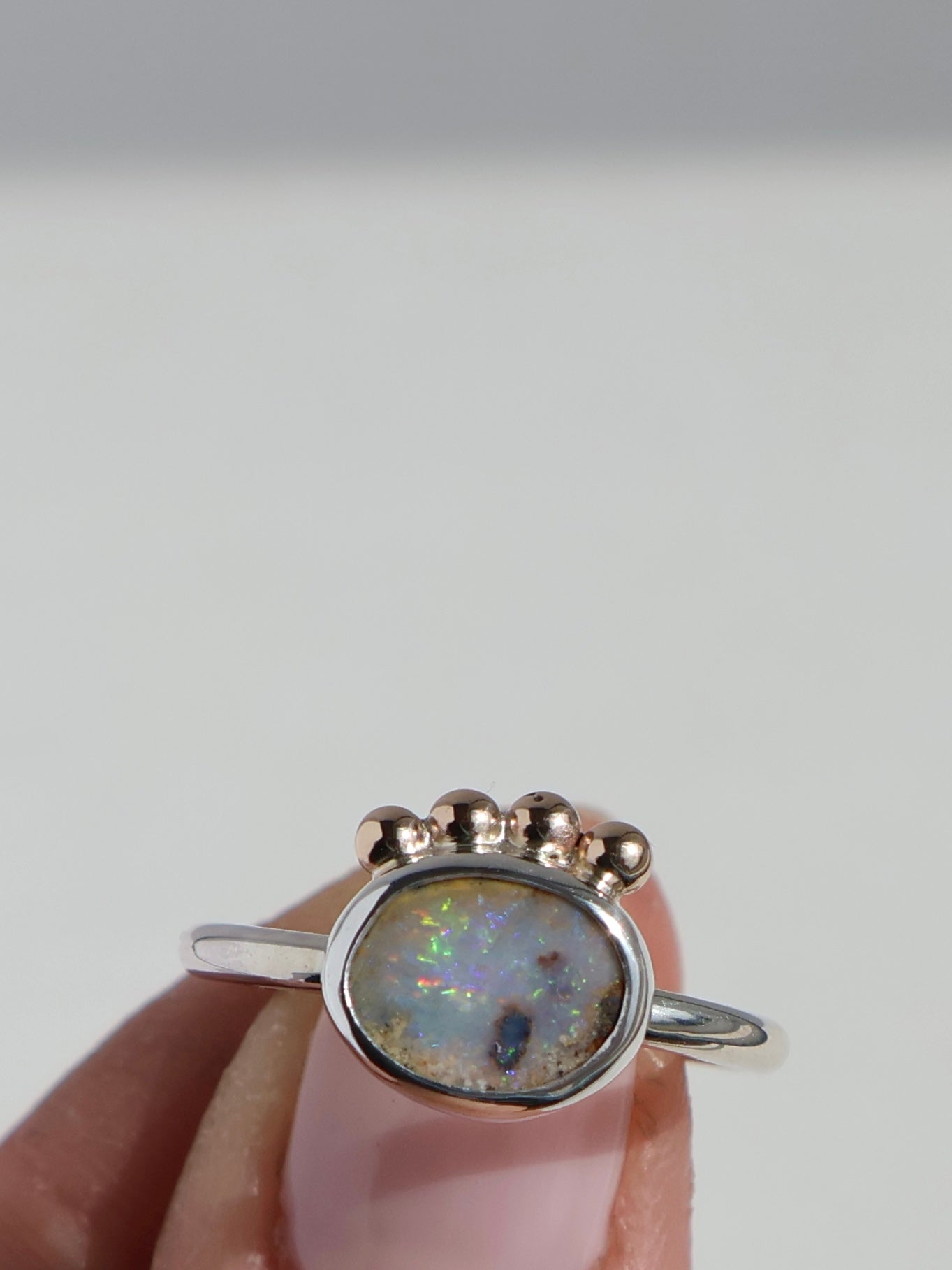 White Hued Opal Ring