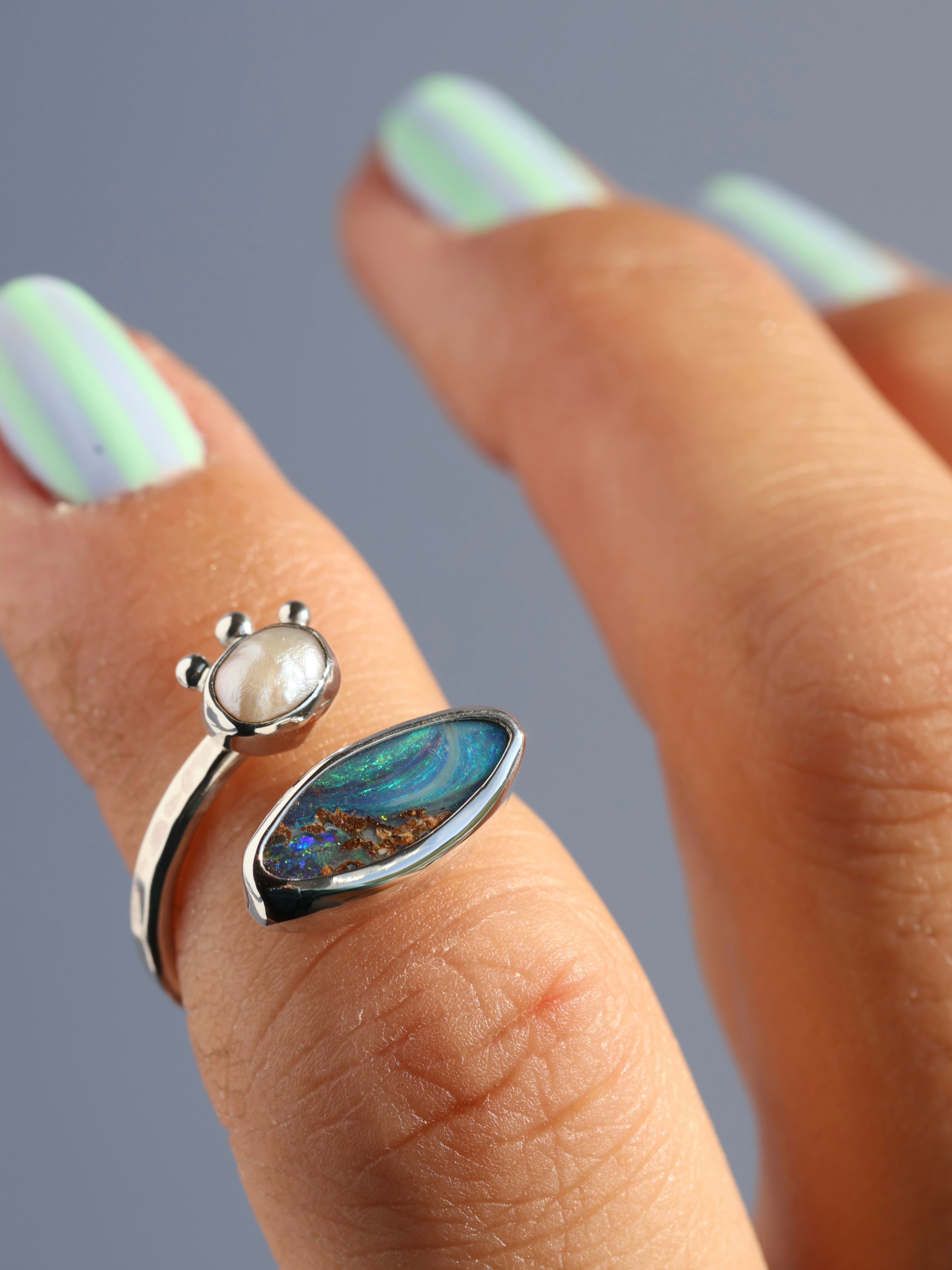 The Driftwood Pearl & Opal Ring