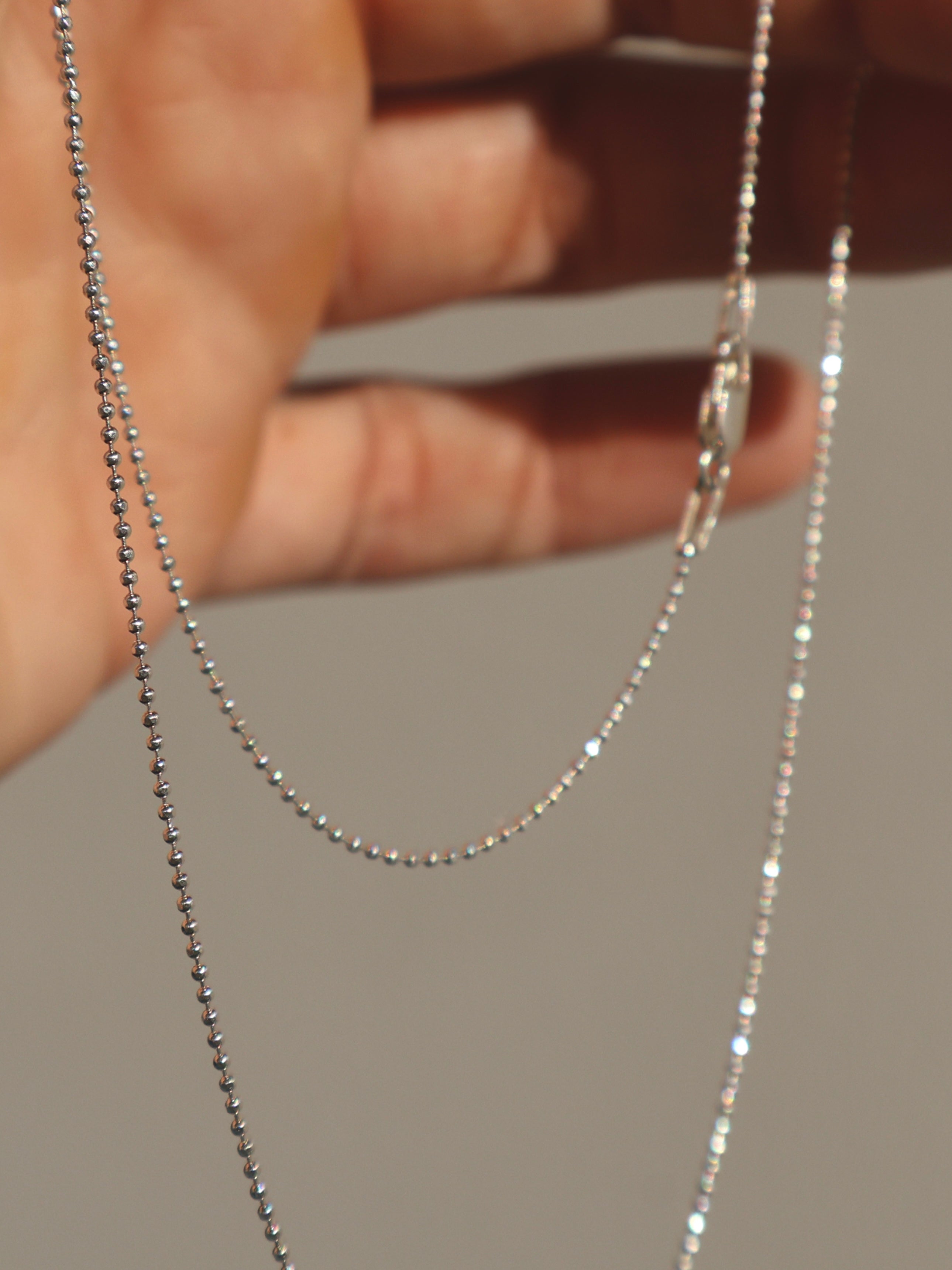 Sterling Silver Diamond Cut Bead Chain 18"