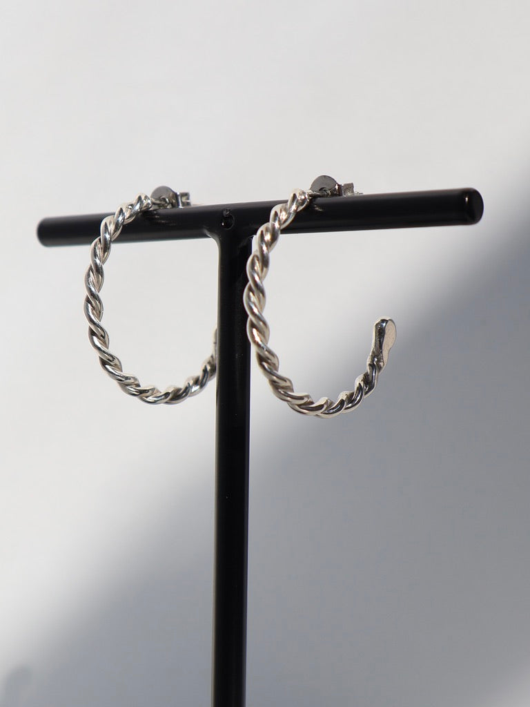Sterling Silver Hand Twisted Hoops