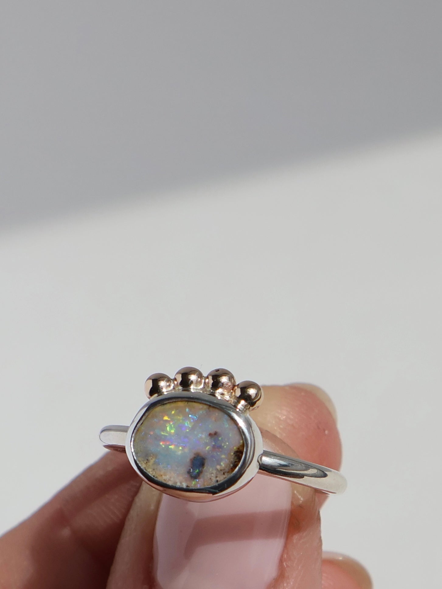 White Hued Opal Ring