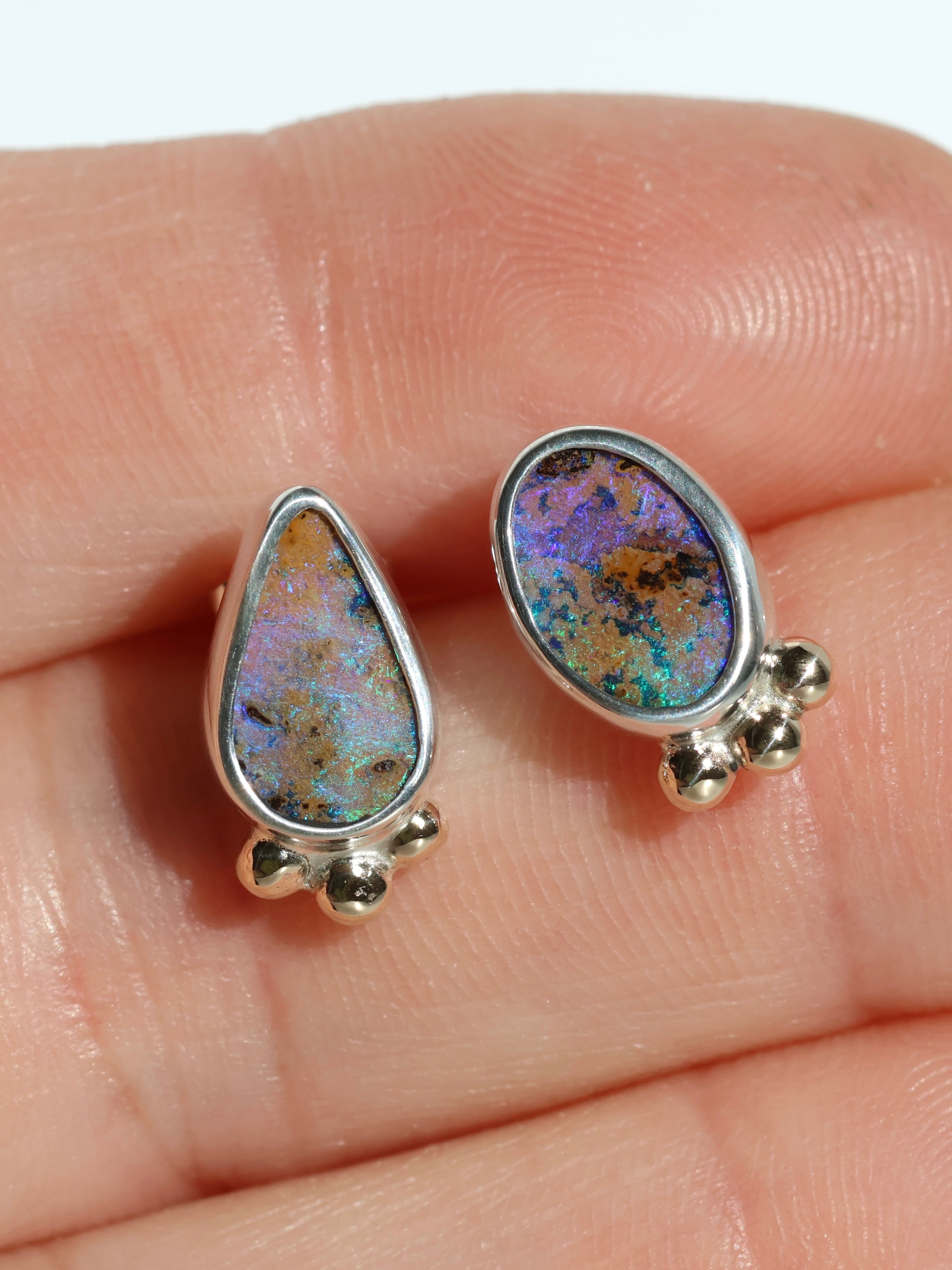 Mix Match Purple Opal Studs