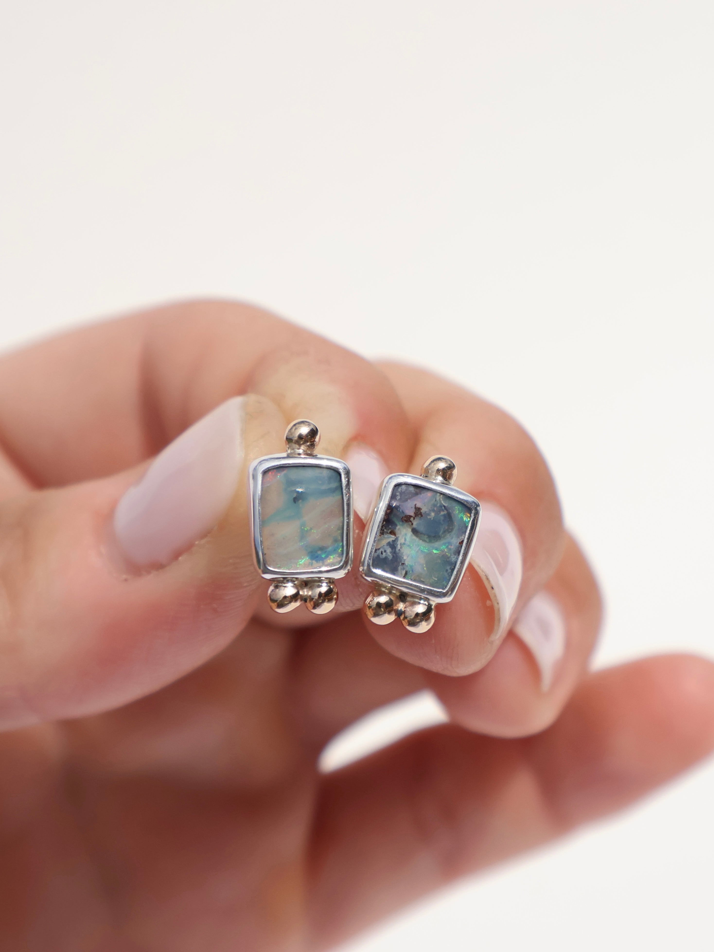 Opal Gold Accent Studs