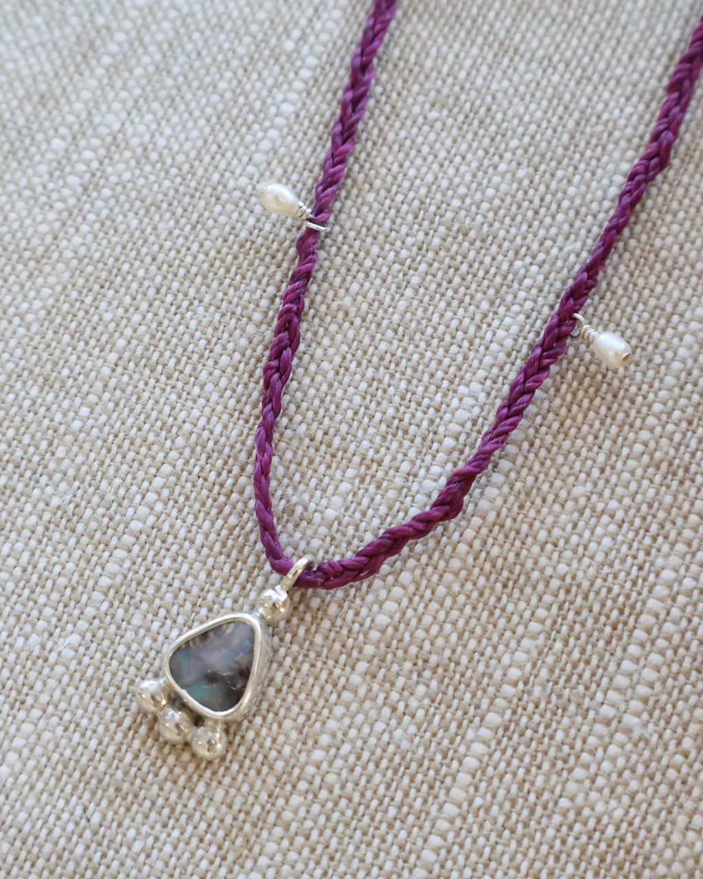 opal and pearl charm choker