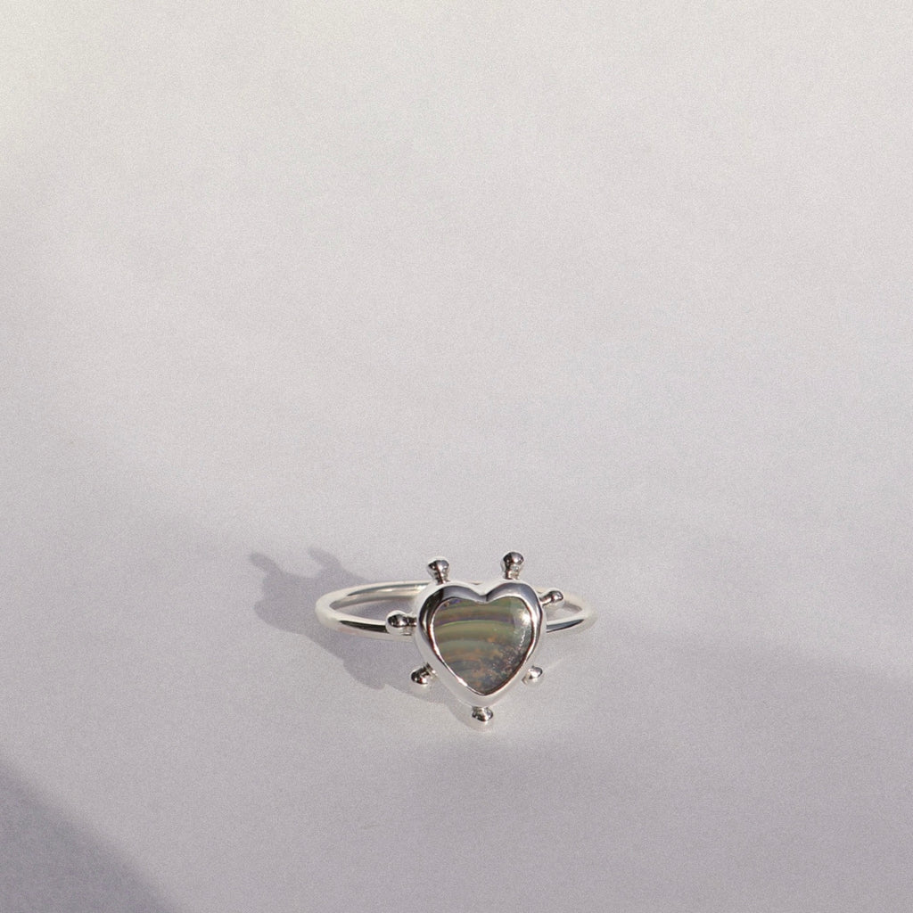 Silver heart ring