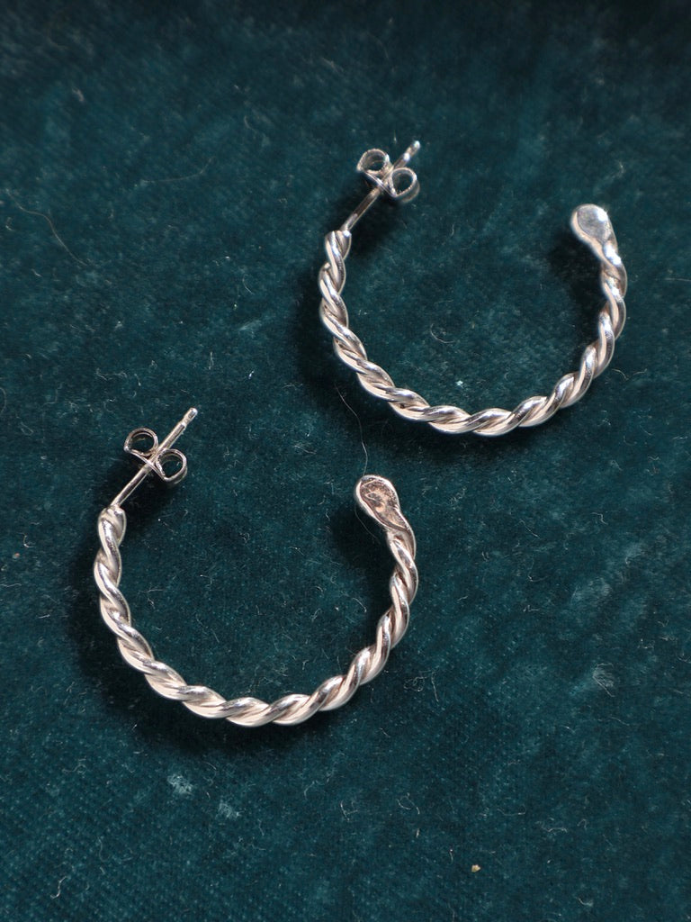 Sterling Silver Hand Twisted Hoops