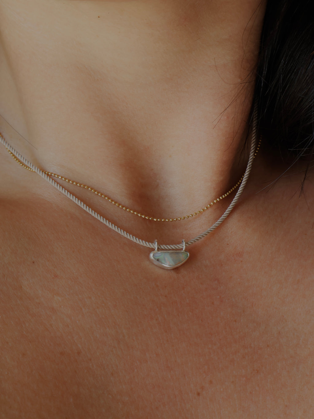 Half Moon Opal Pendant