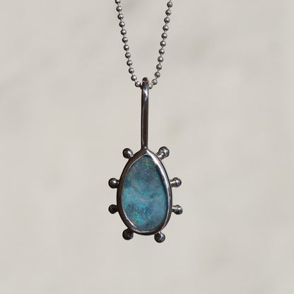 Silver blue Opal pendant