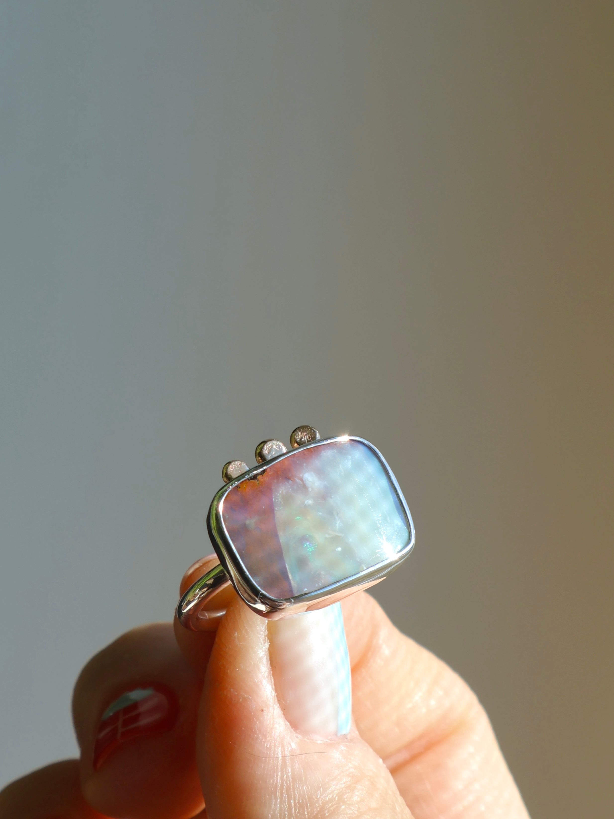 Pink opal ring
