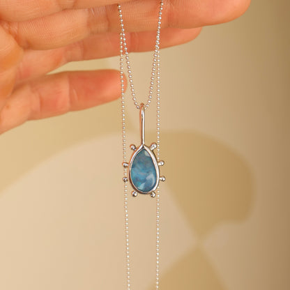 Silver blue Opal pendant