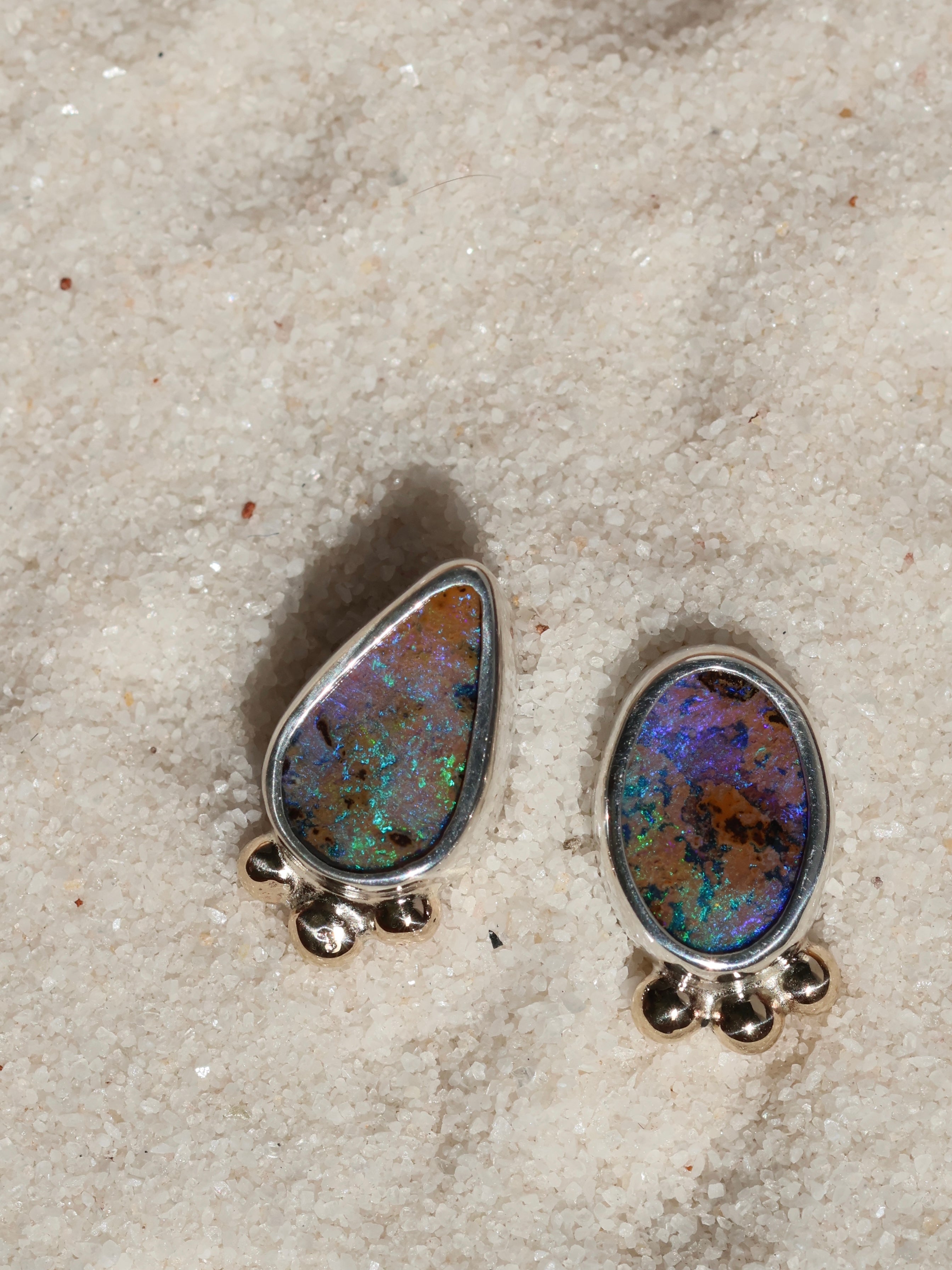 Mix Match Purple Opal Studs