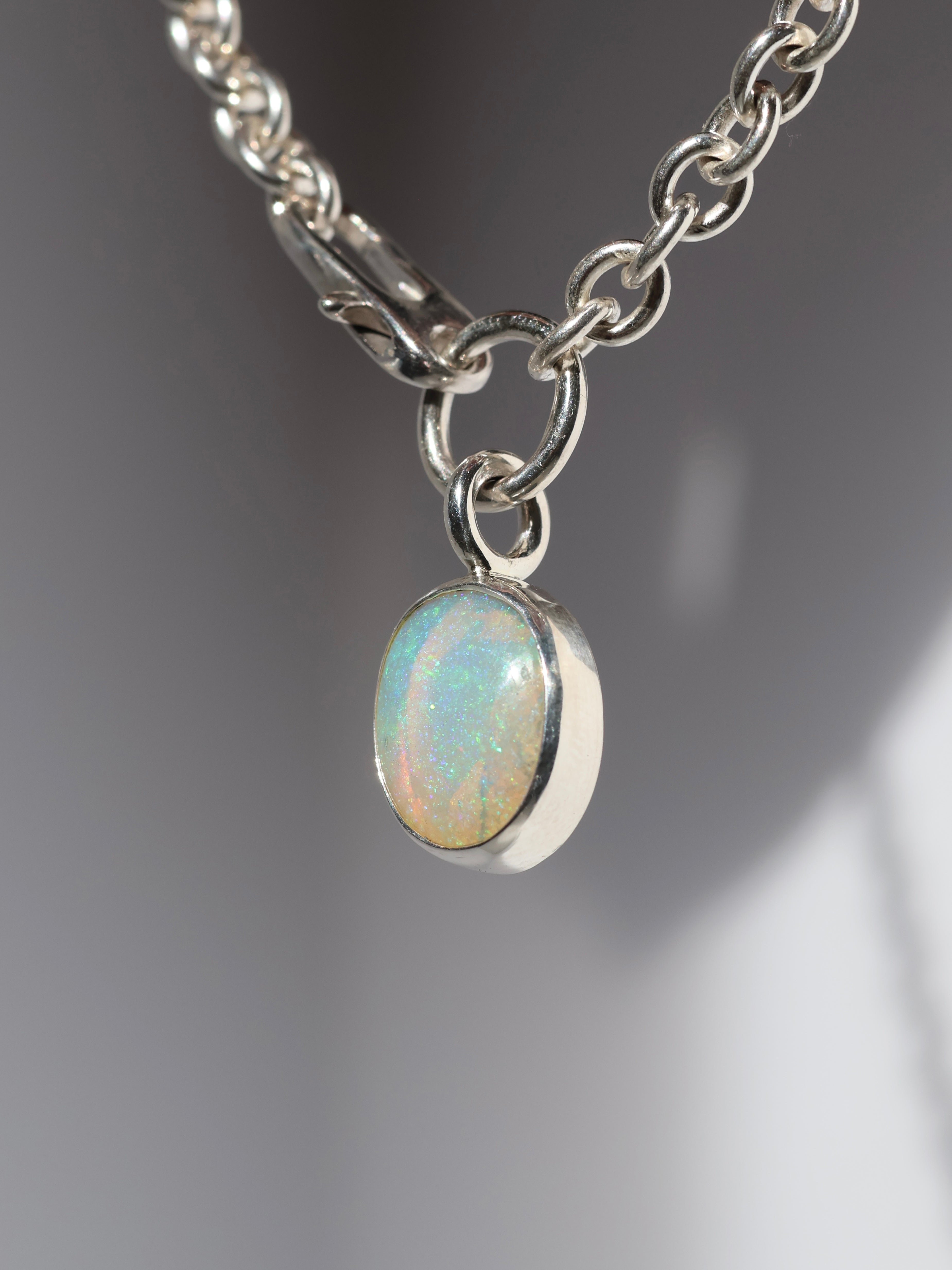 Bold Opal Pendant & Chain