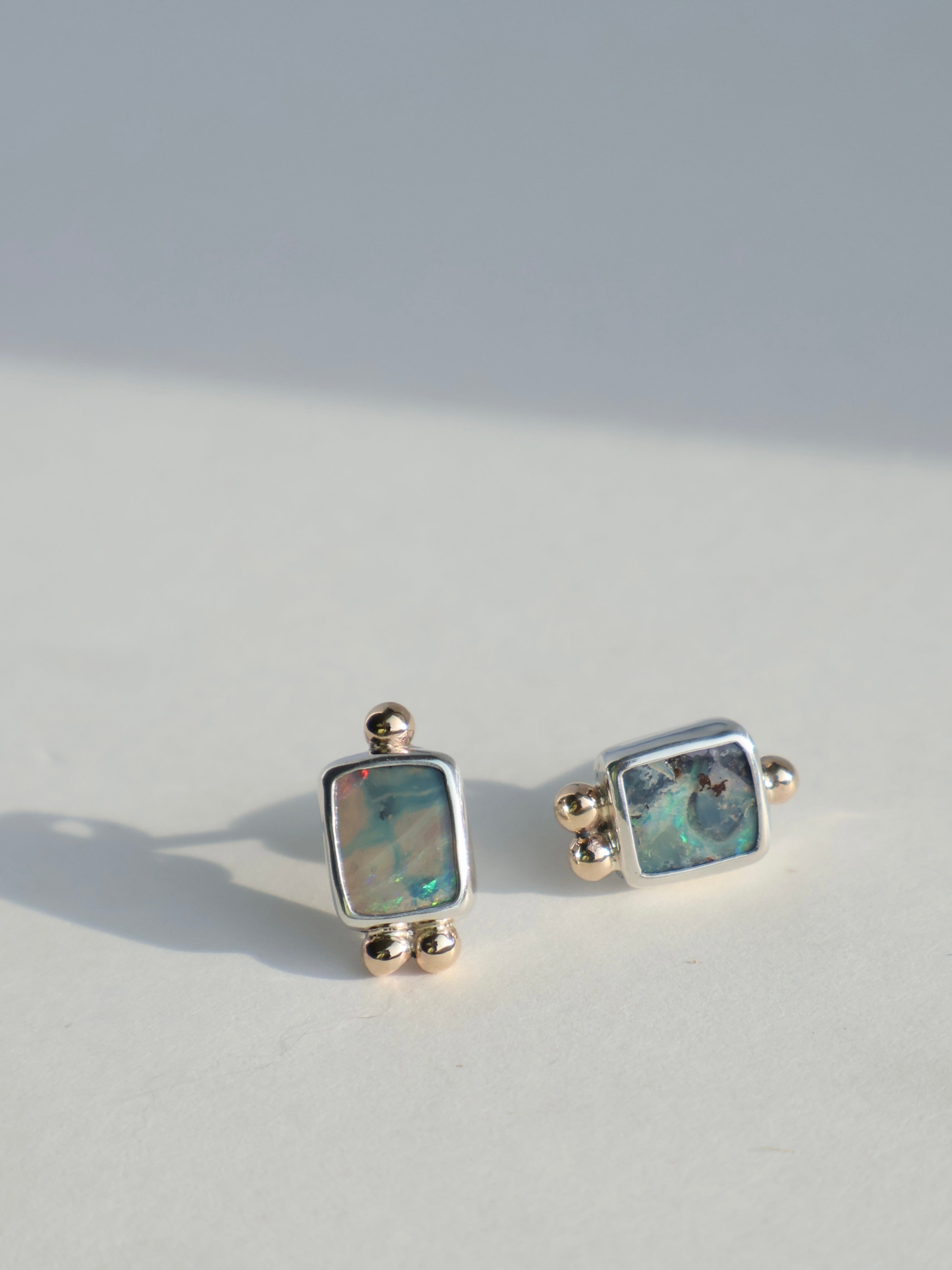Opal Gold Accent Studs