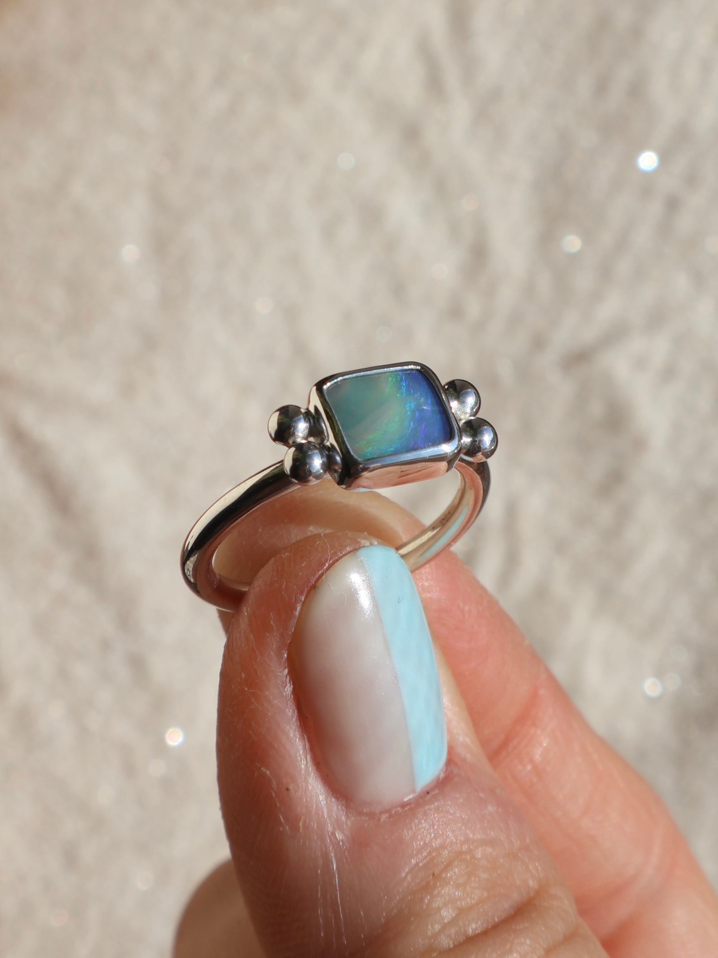 Sea opal ring