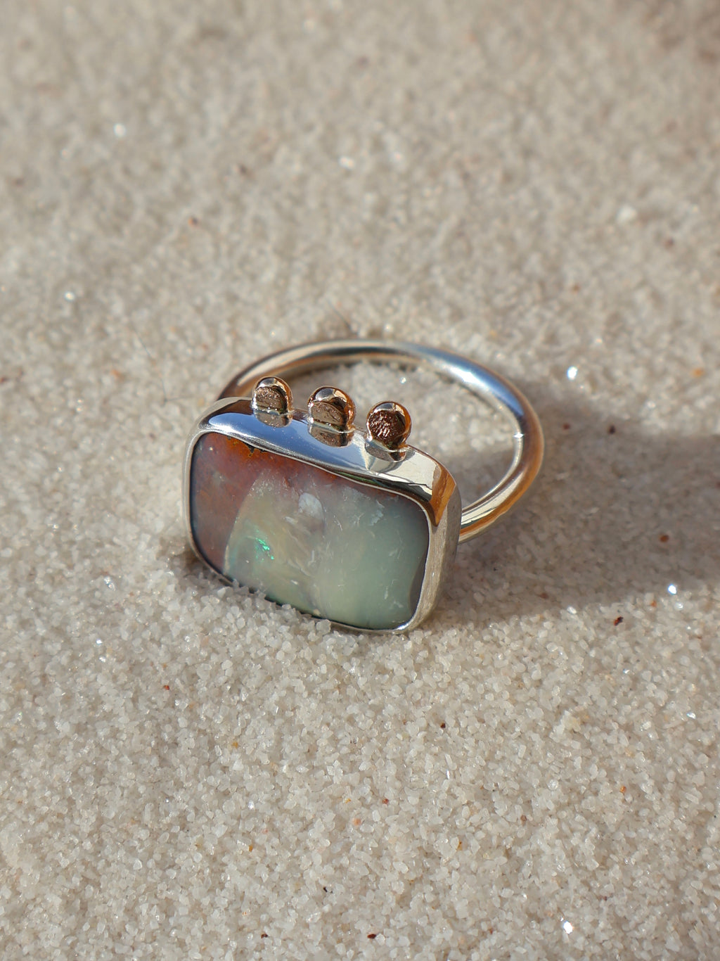 Pink opal ring