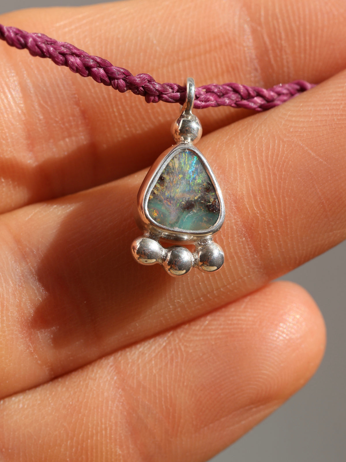 opal and pearl charm choker