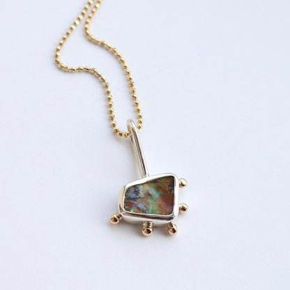 Gold and silver Opal pendant