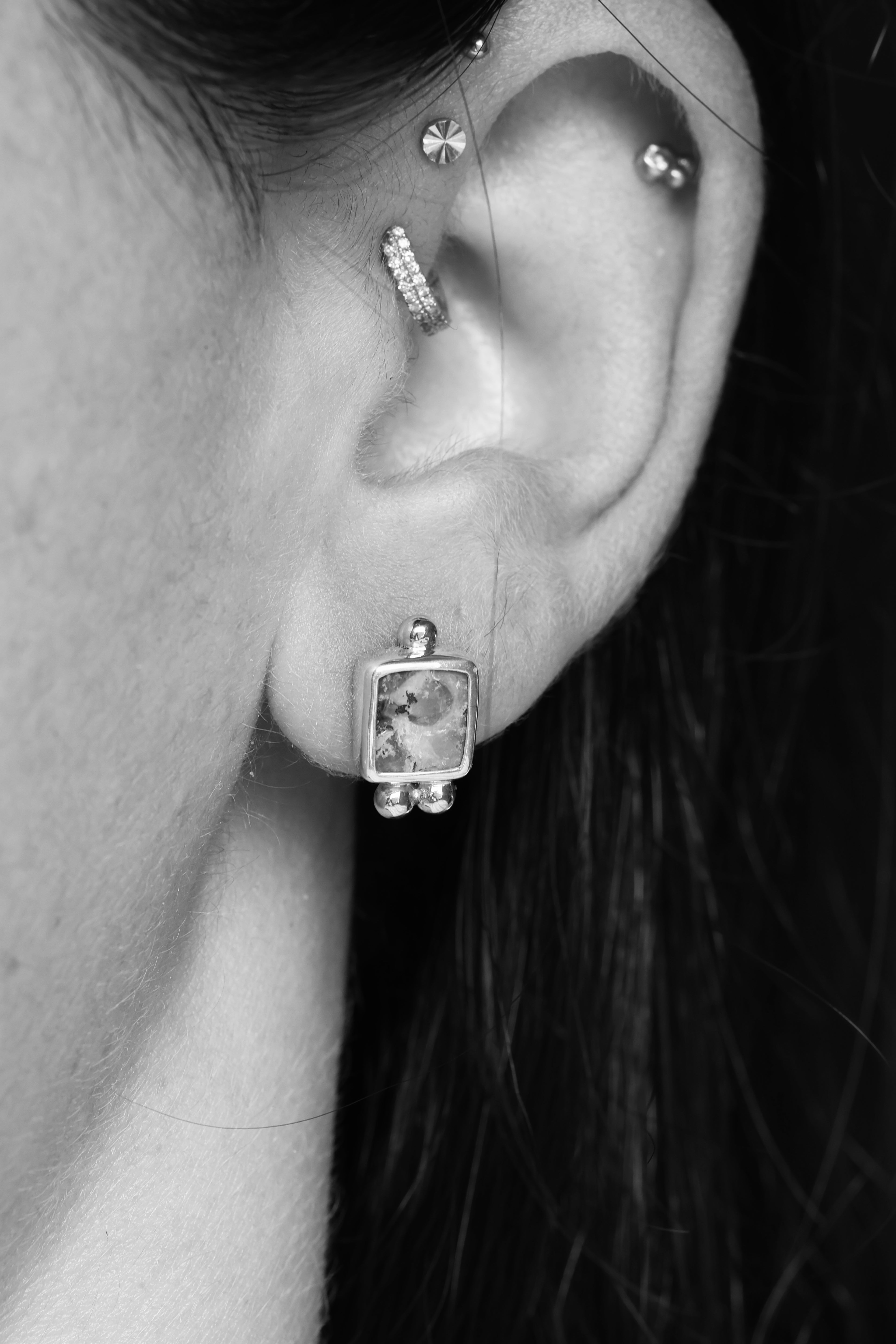 Opal Gold Accent Studs