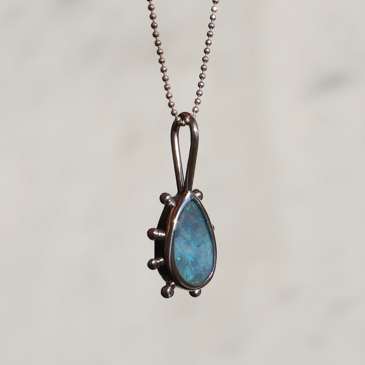 Silver blue Opal pendant