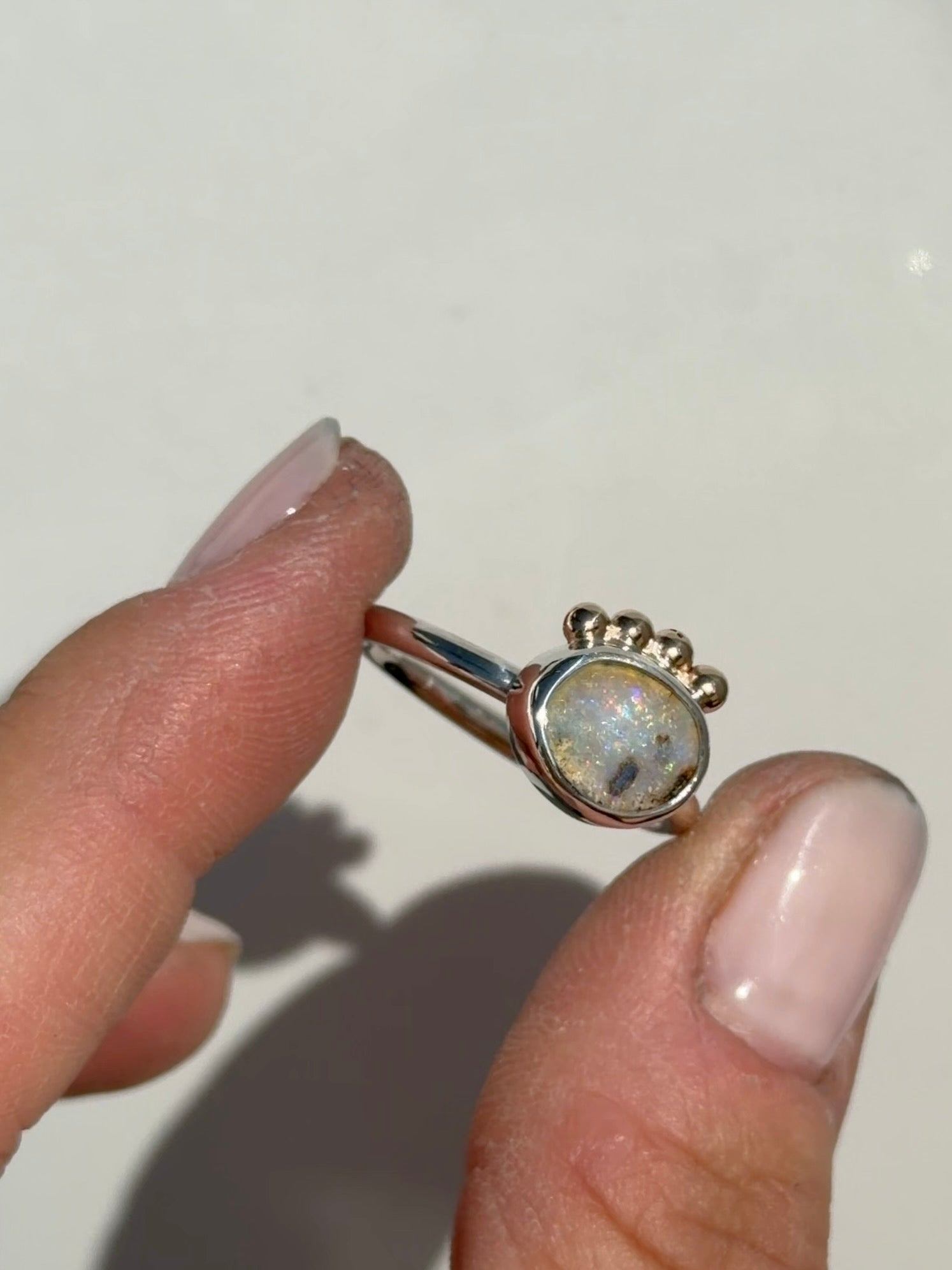 White Hued Opal Ring