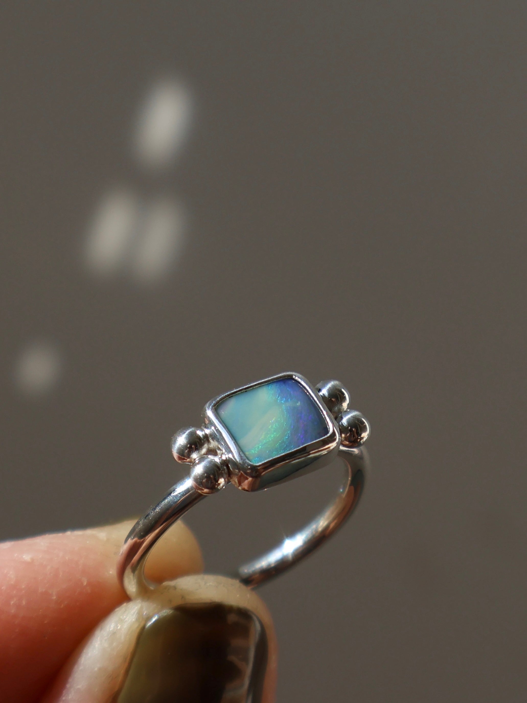 Sea opal ring
