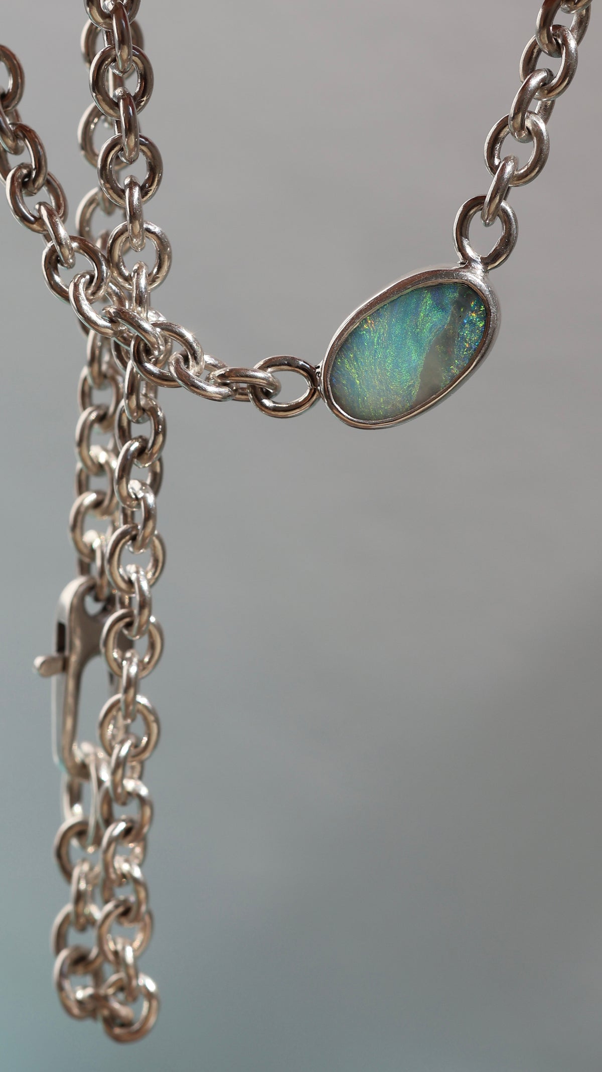 Chunky Blue Opal Choker