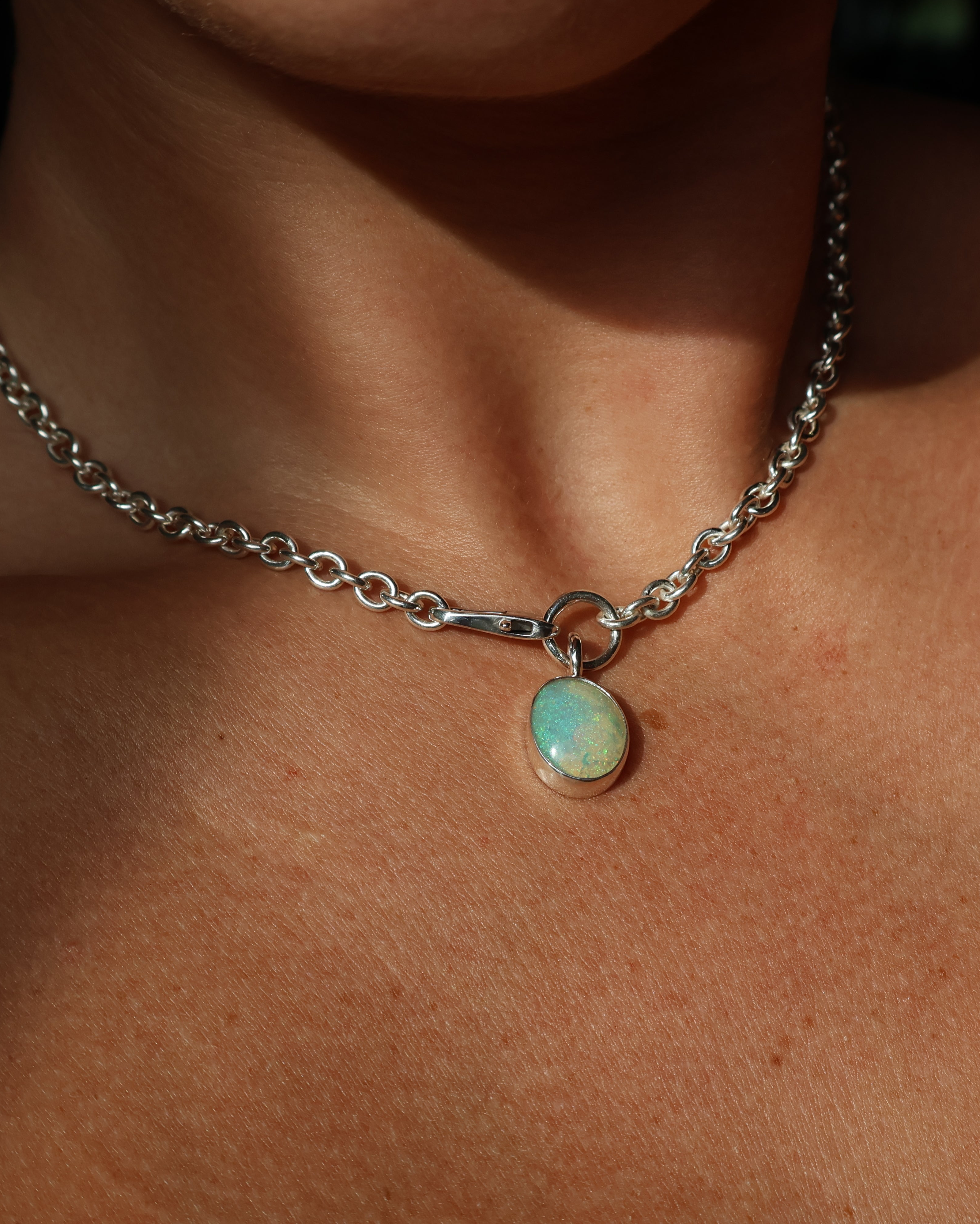 Bold Opal Pendant & Chain