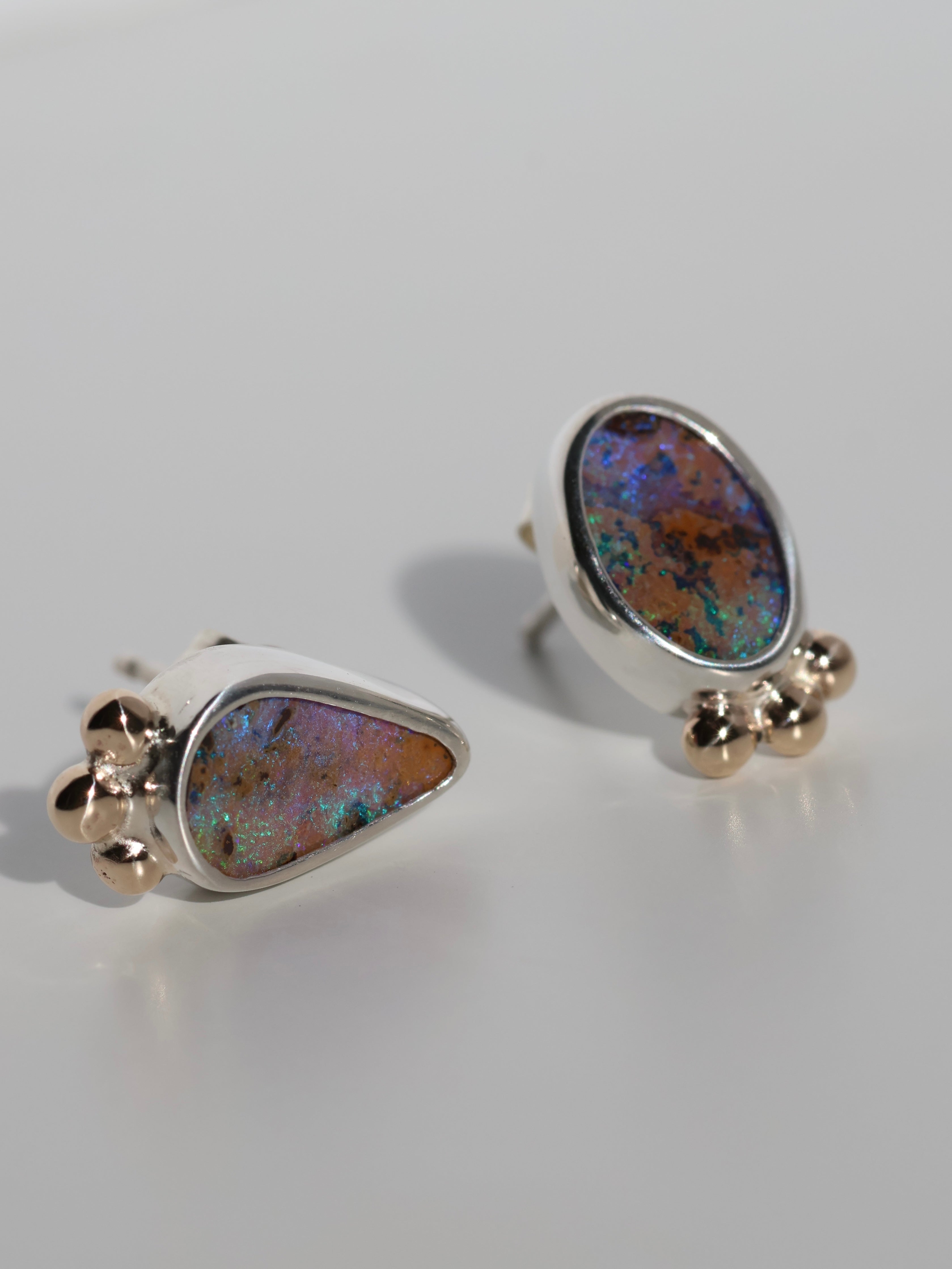 Mix Match Purple Opal Studs