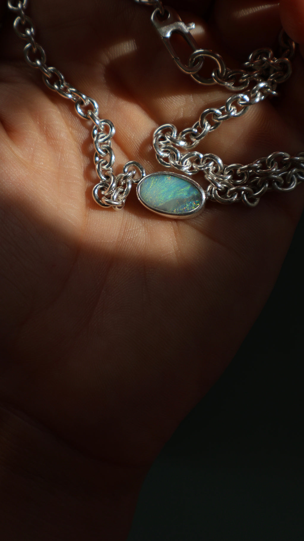 Chunky Blue Opal Choker