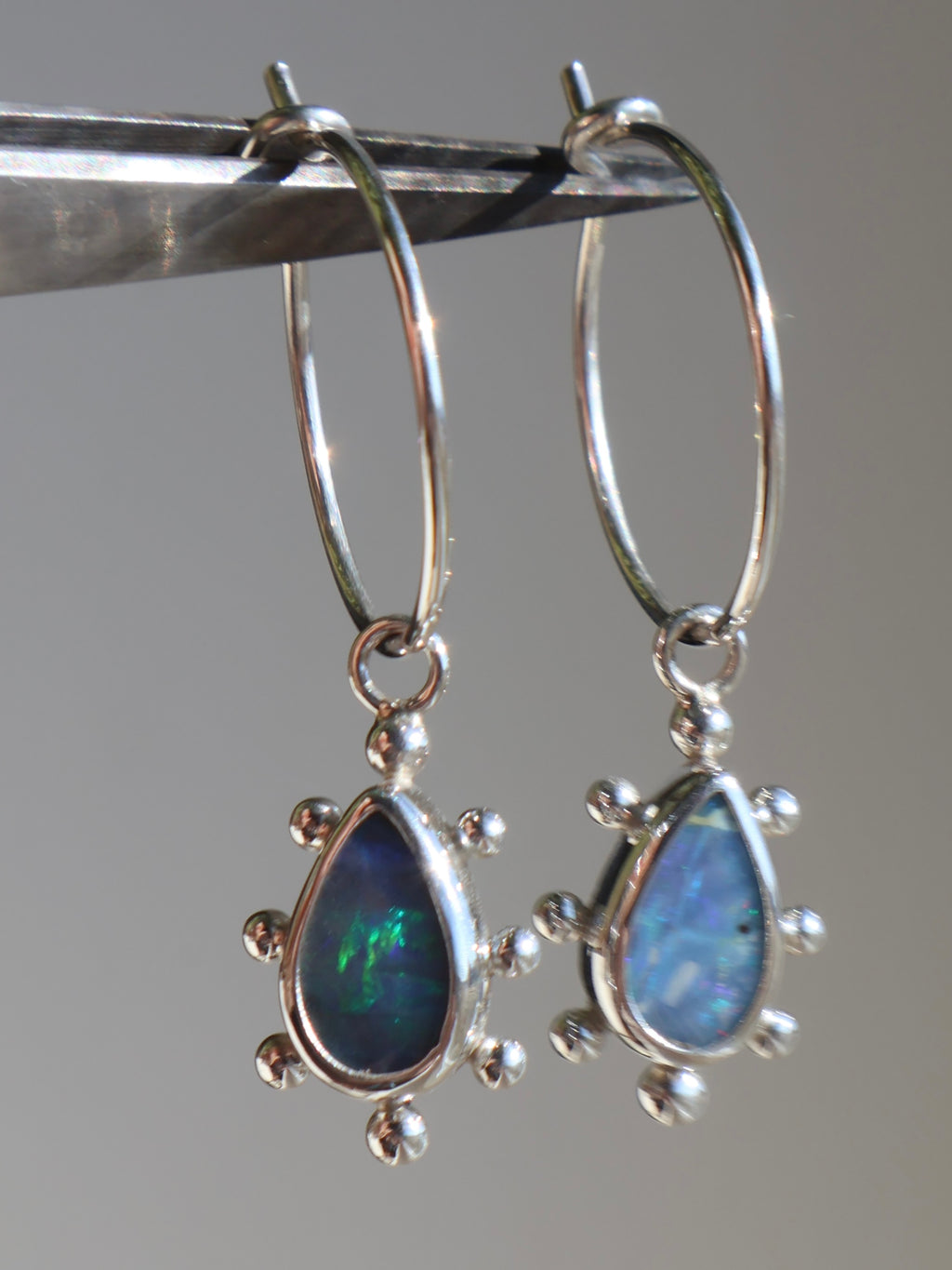 Teardrop opal earrings