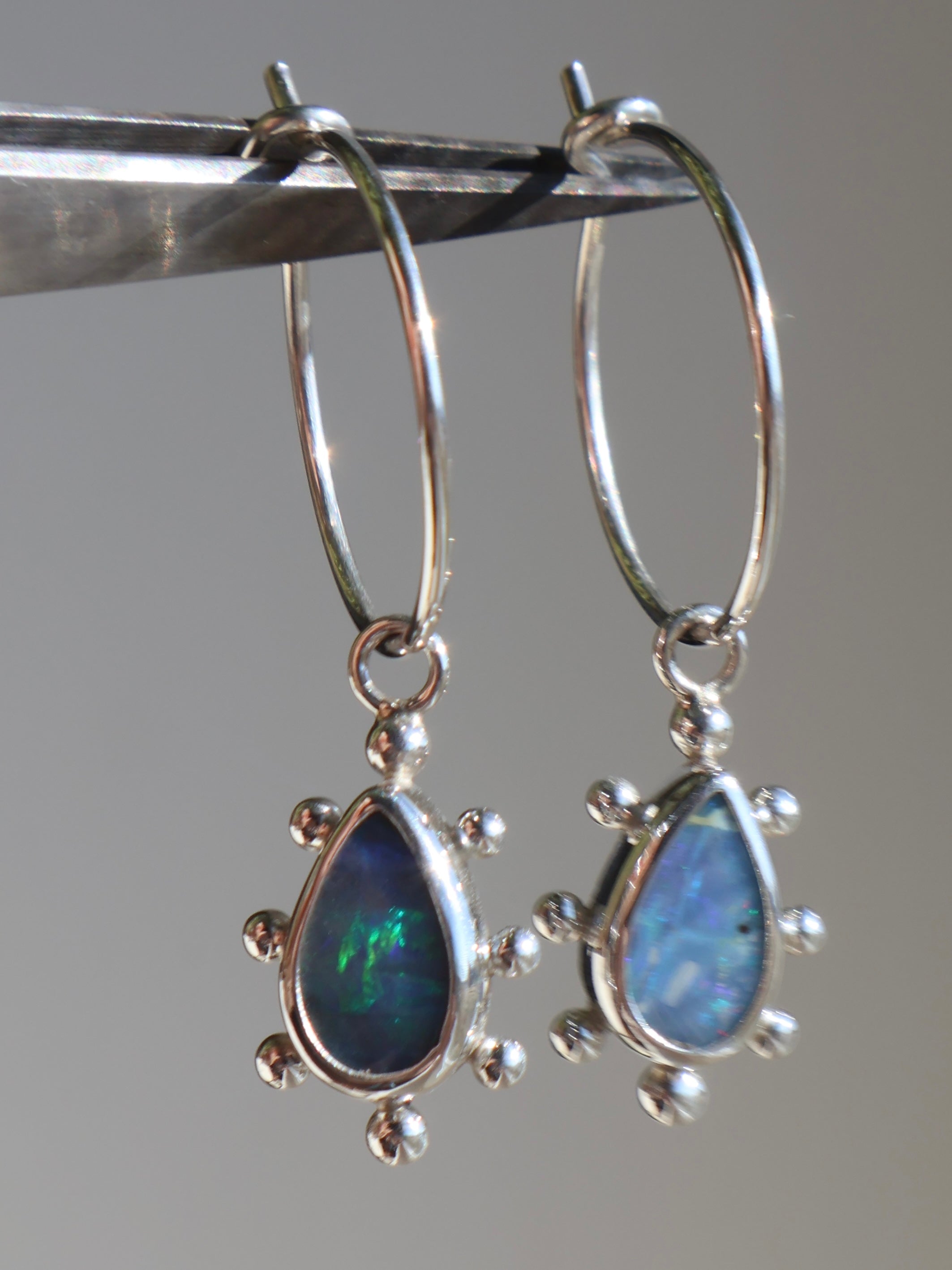 Teardrop opal earrings