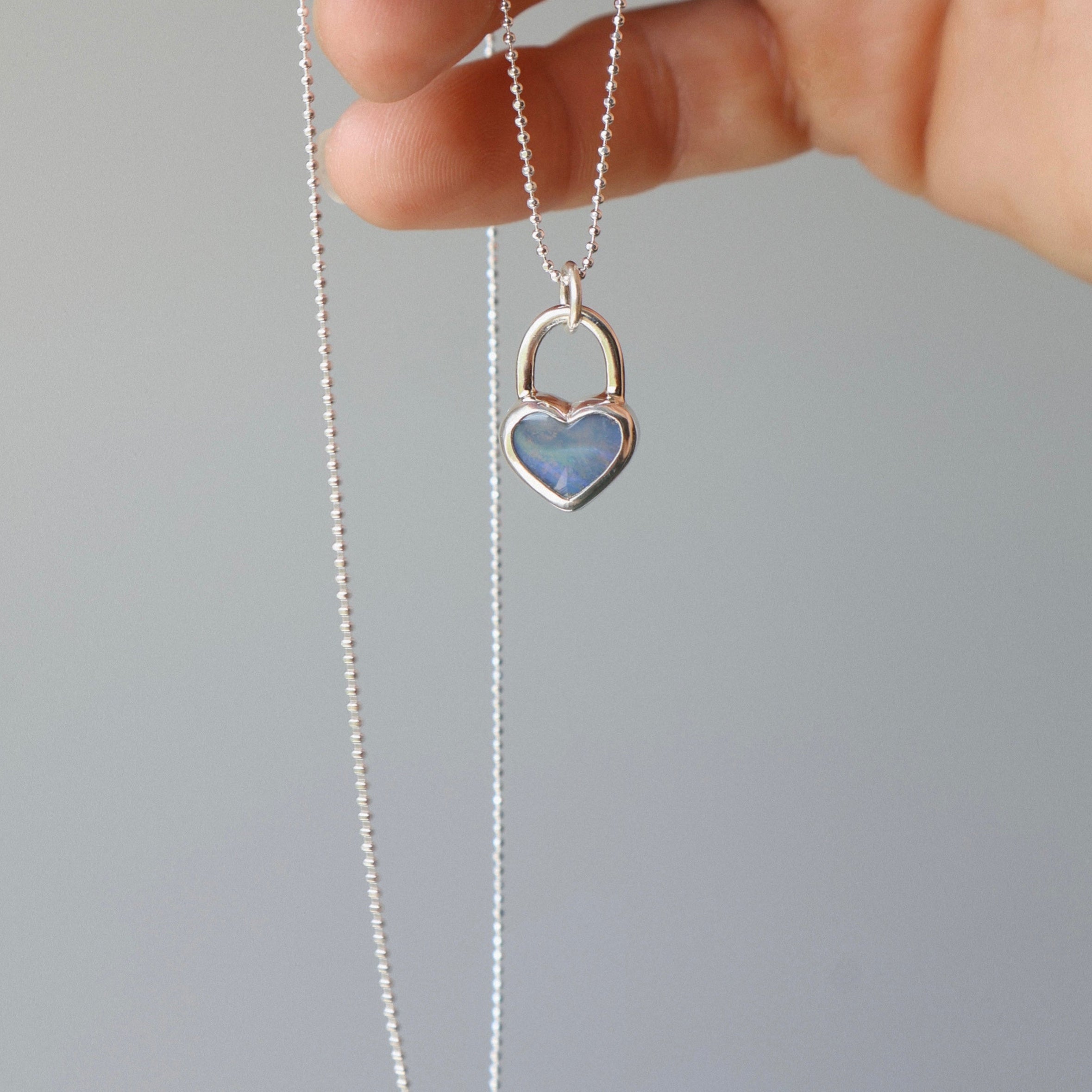 Heart locket Aussie Opal pendant